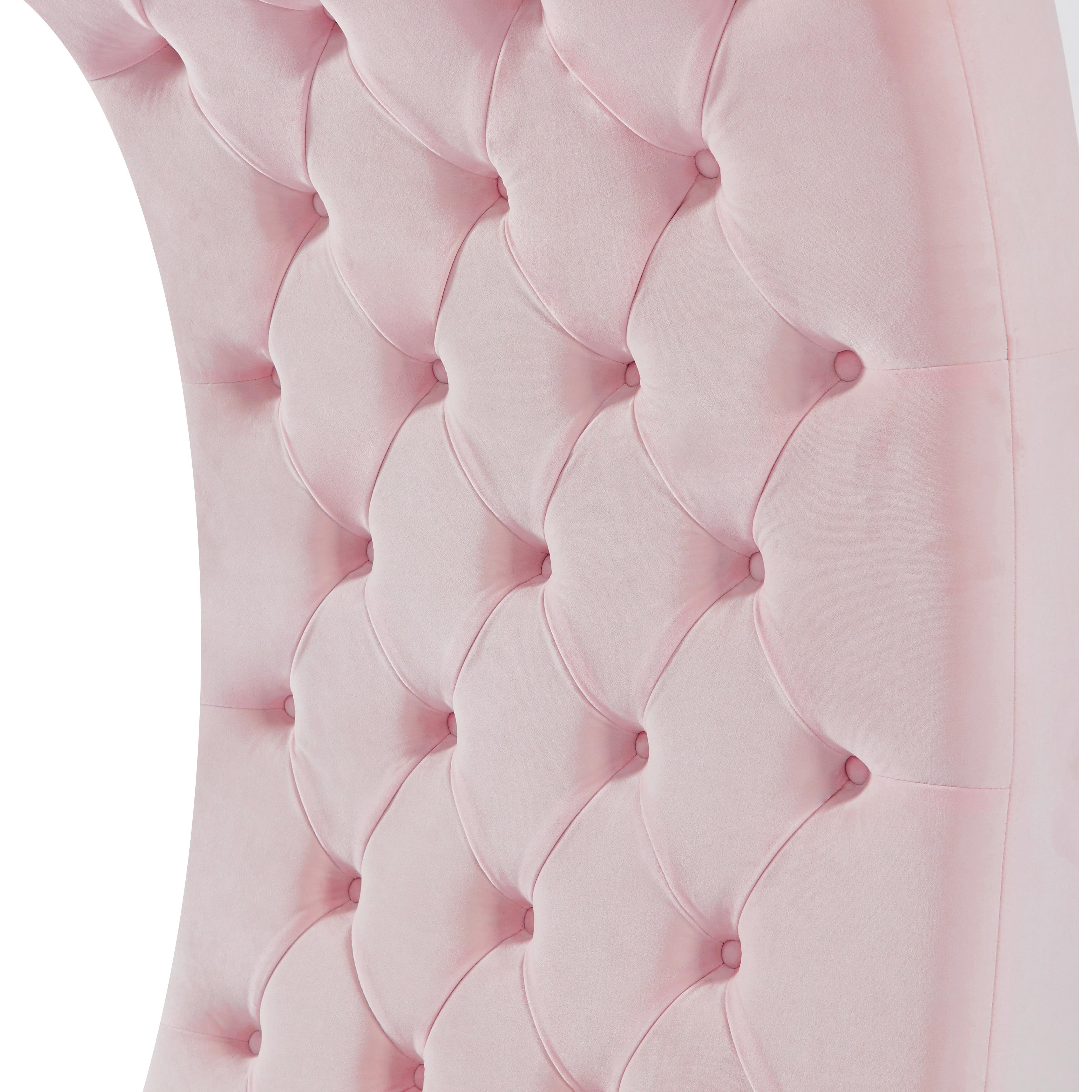 Meridian Crescent Pink Velvet Accent Chair