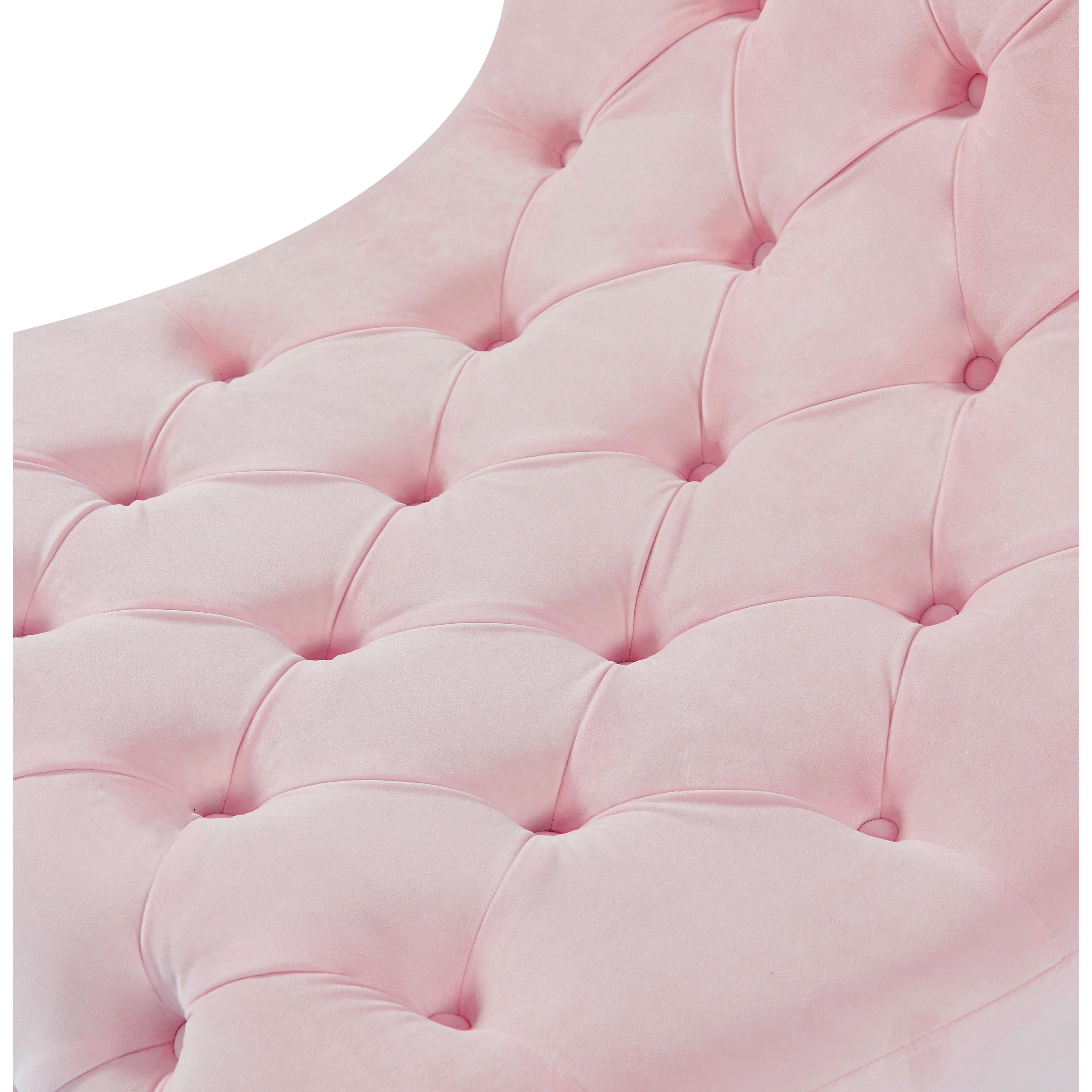 Meridian Crescent Pink Velvet Accent Chair