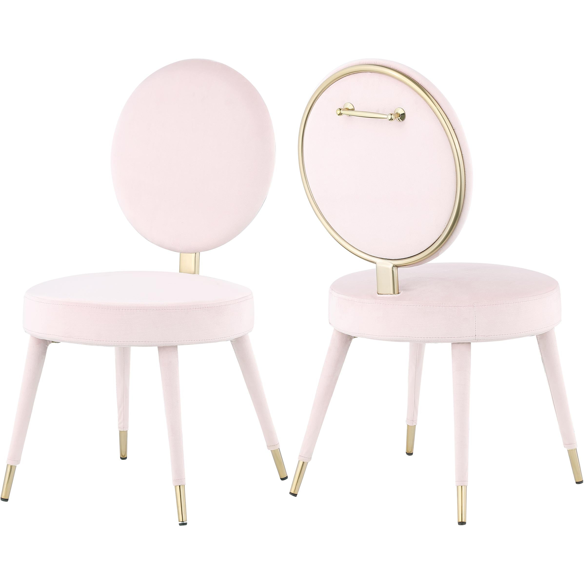 Meridian Brandy Pink Velvet Dining Chair