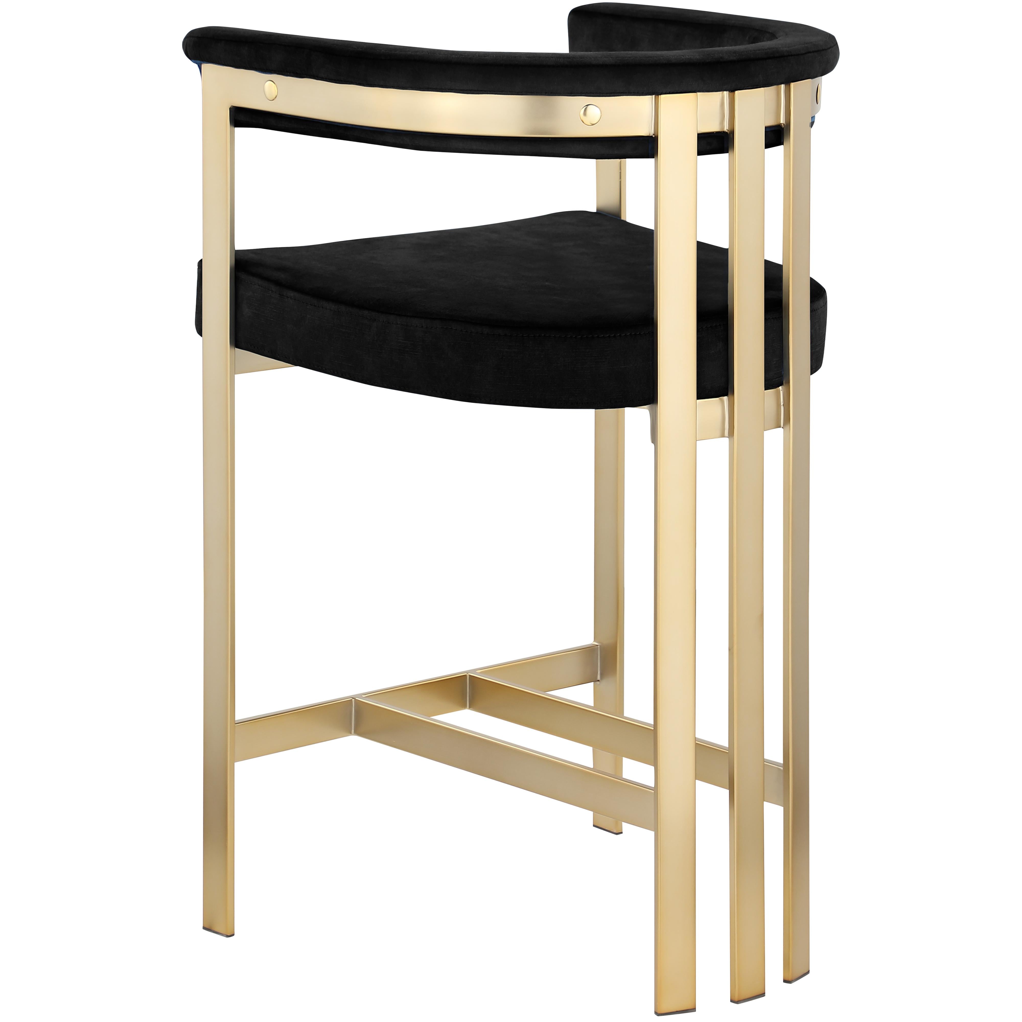 Meridian Marcello Black Velvet Counter Stool
