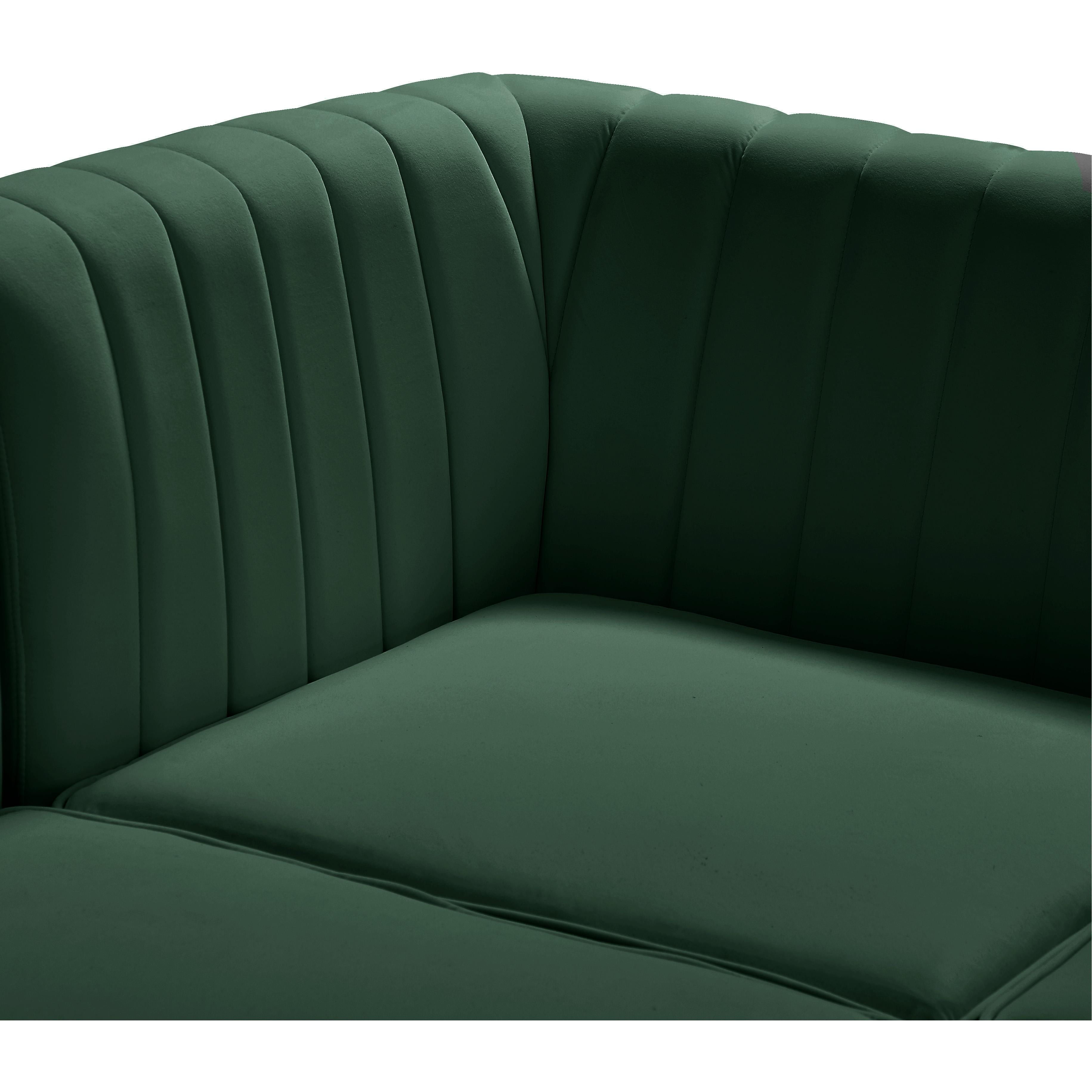 Meridian Alina Green Velvet Armless Chair