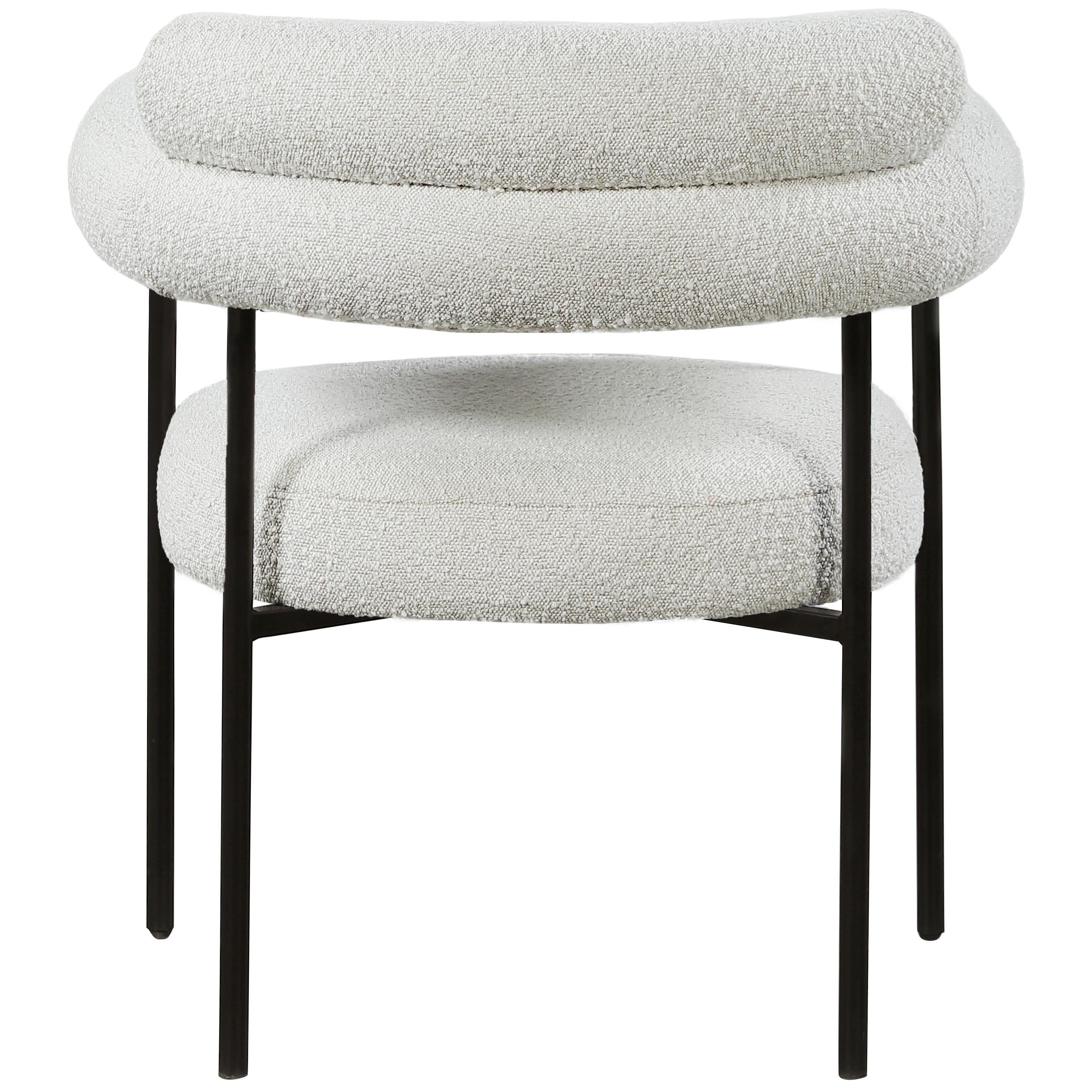 Meridian Blake Cream Boucle Fabric Dining Chair