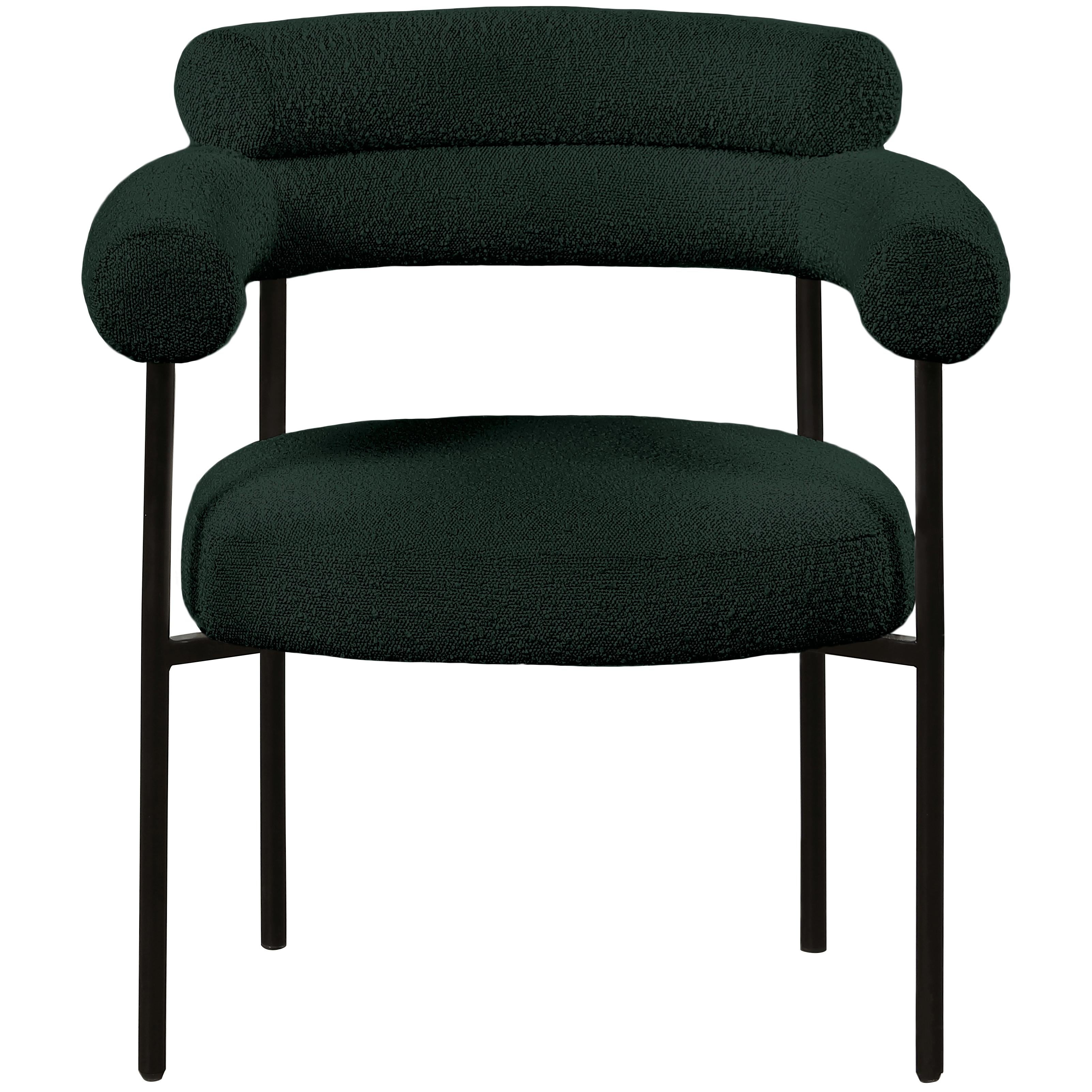 Meridian Blake Green Boucle Fabric Dining Chair