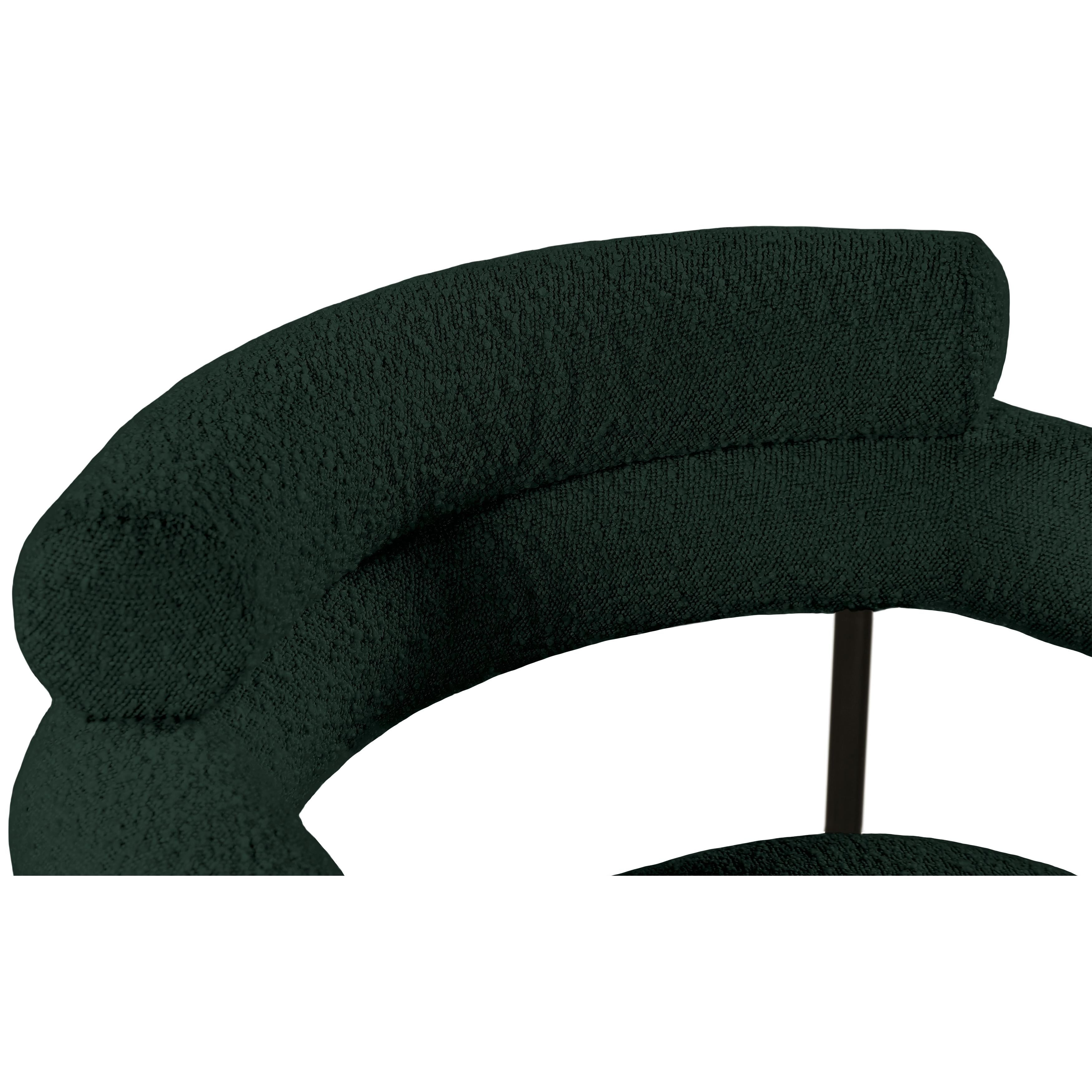 Meridian Blake Green Boucle Fabric Dining Chair