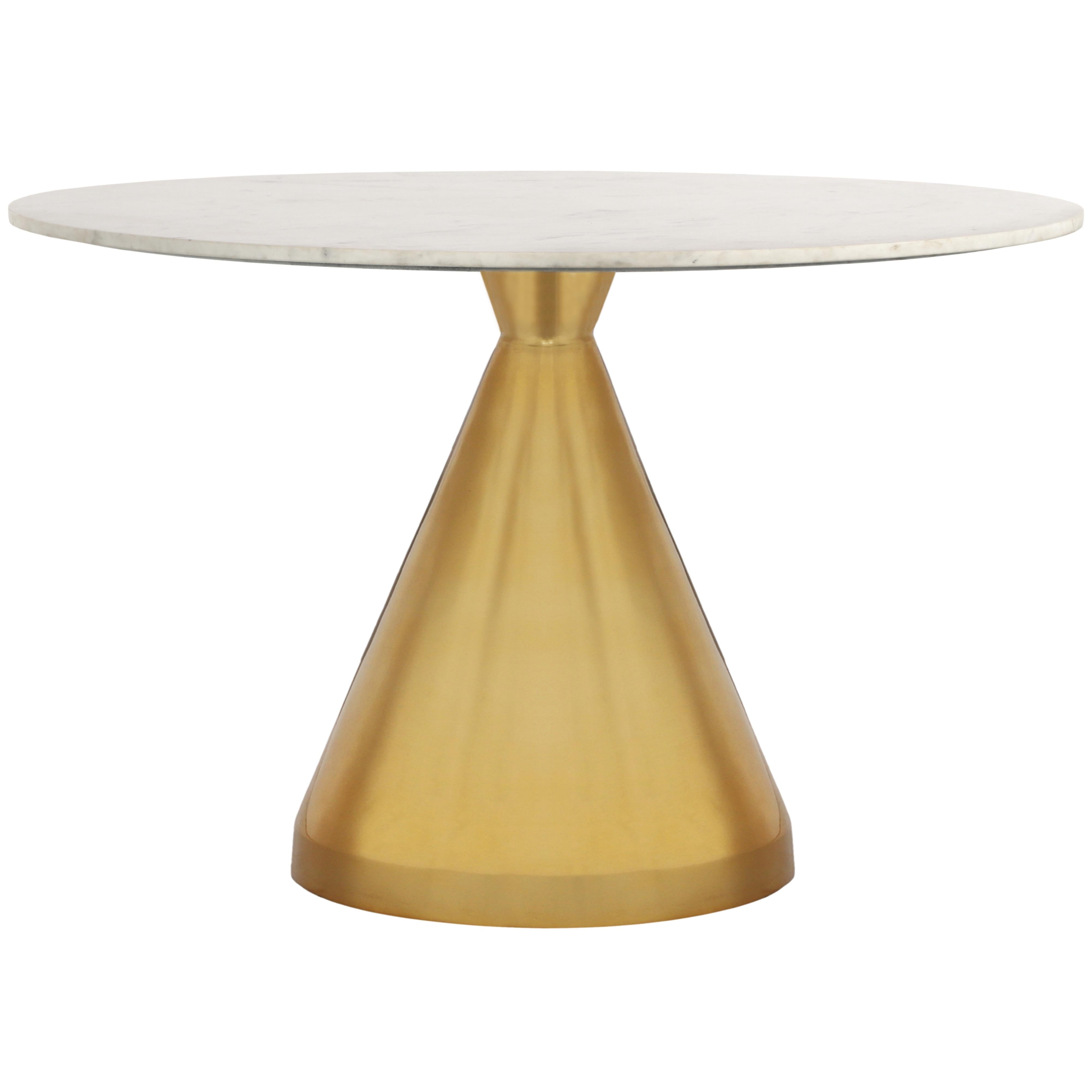 Meridian Emery White Marble Dining Table