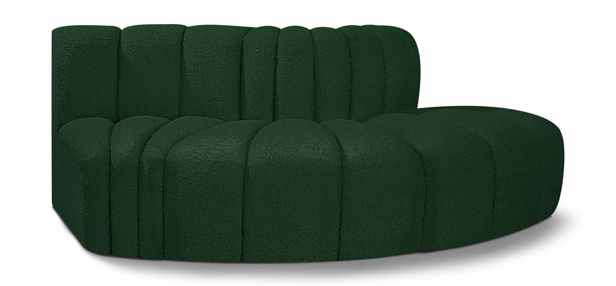 Arc Boucle Modular Sectional — 3-Piece Sofa — Green