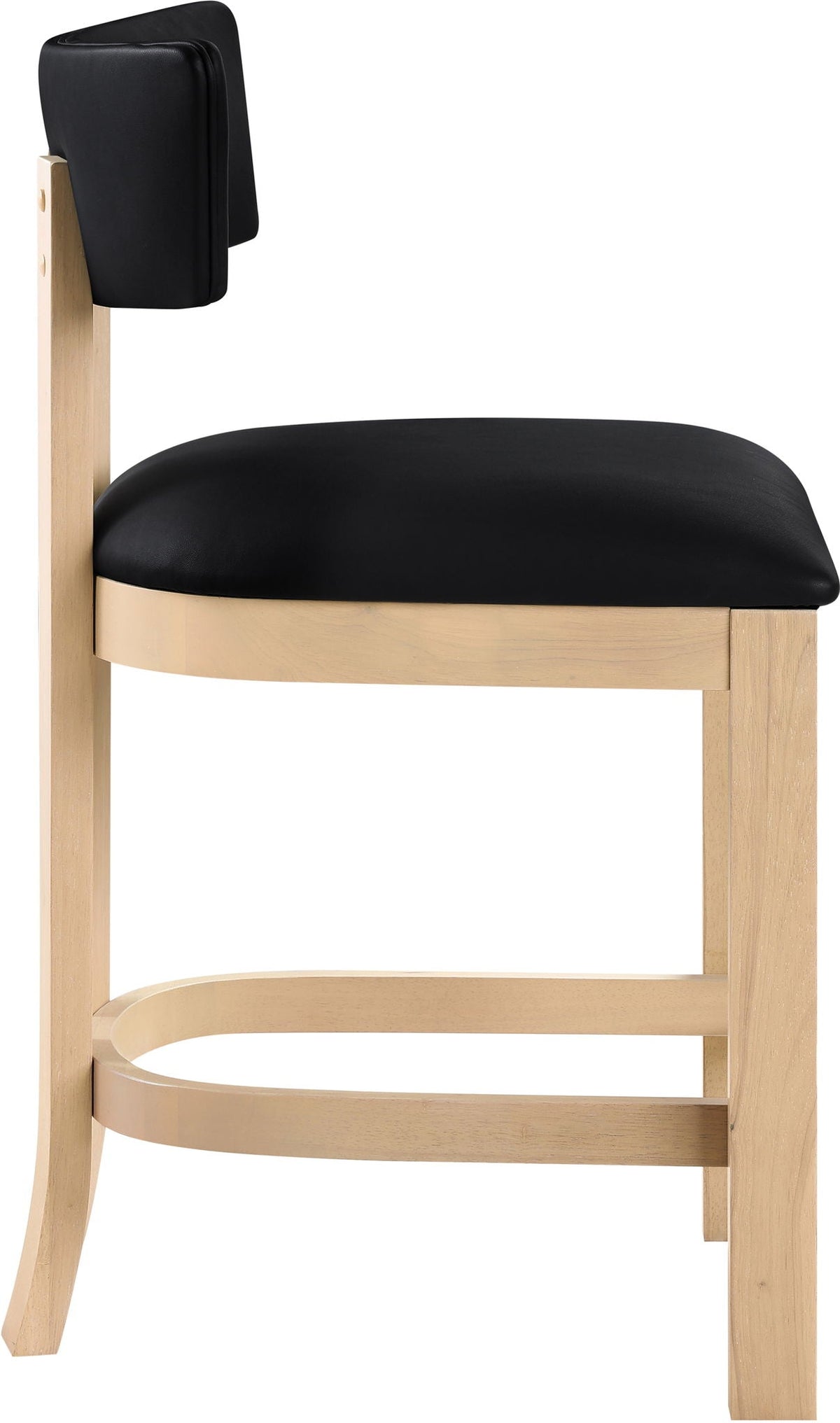 Lavrin Vegan Leather Counter Stool (Set of 2) with Natural Base