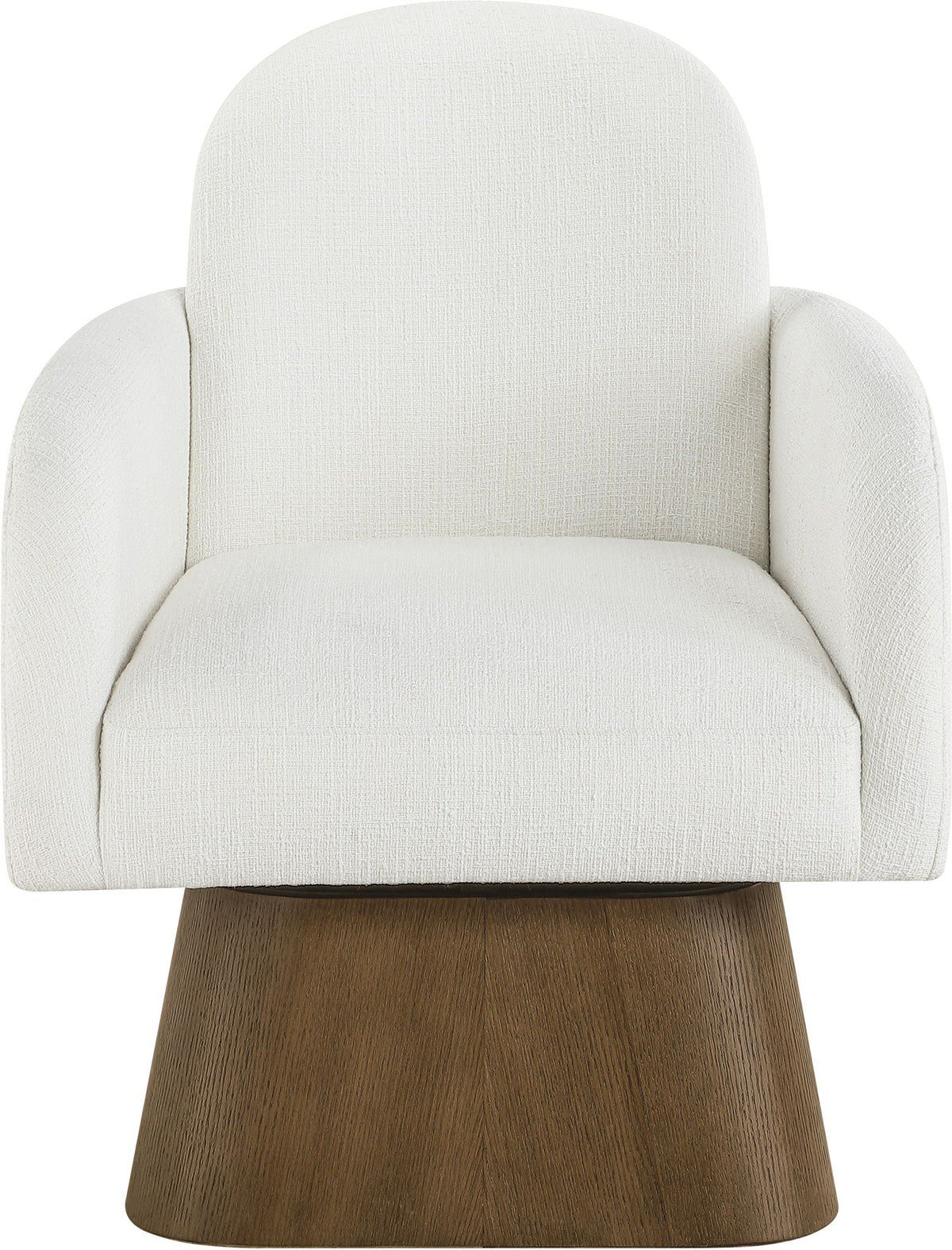 Marlowe - Linen Textured Fabric Upholstered Swivel Accent Chair with Brown Base