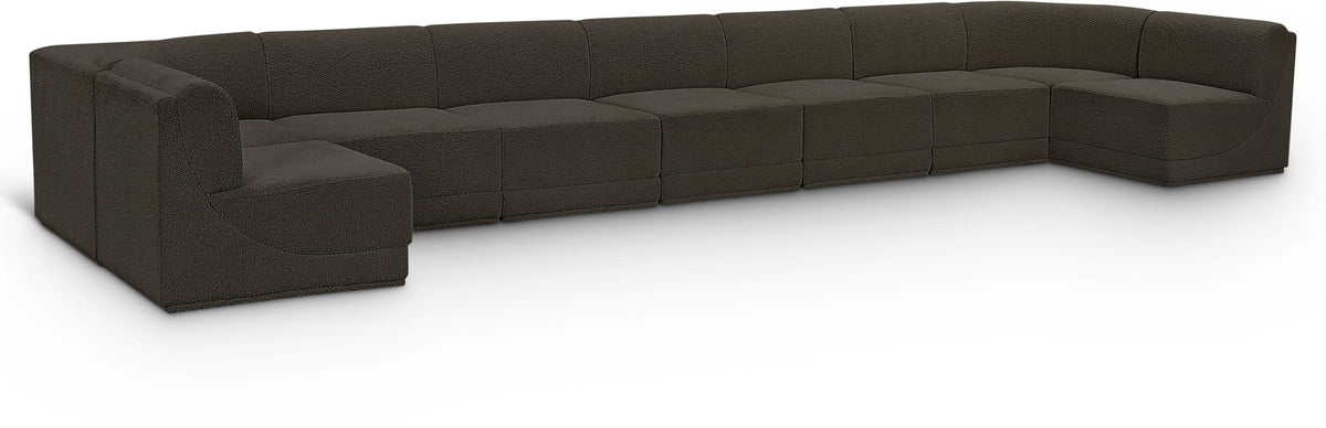 Ollie Boucle Modular Sectional — 9-Piece Sectional — Brown