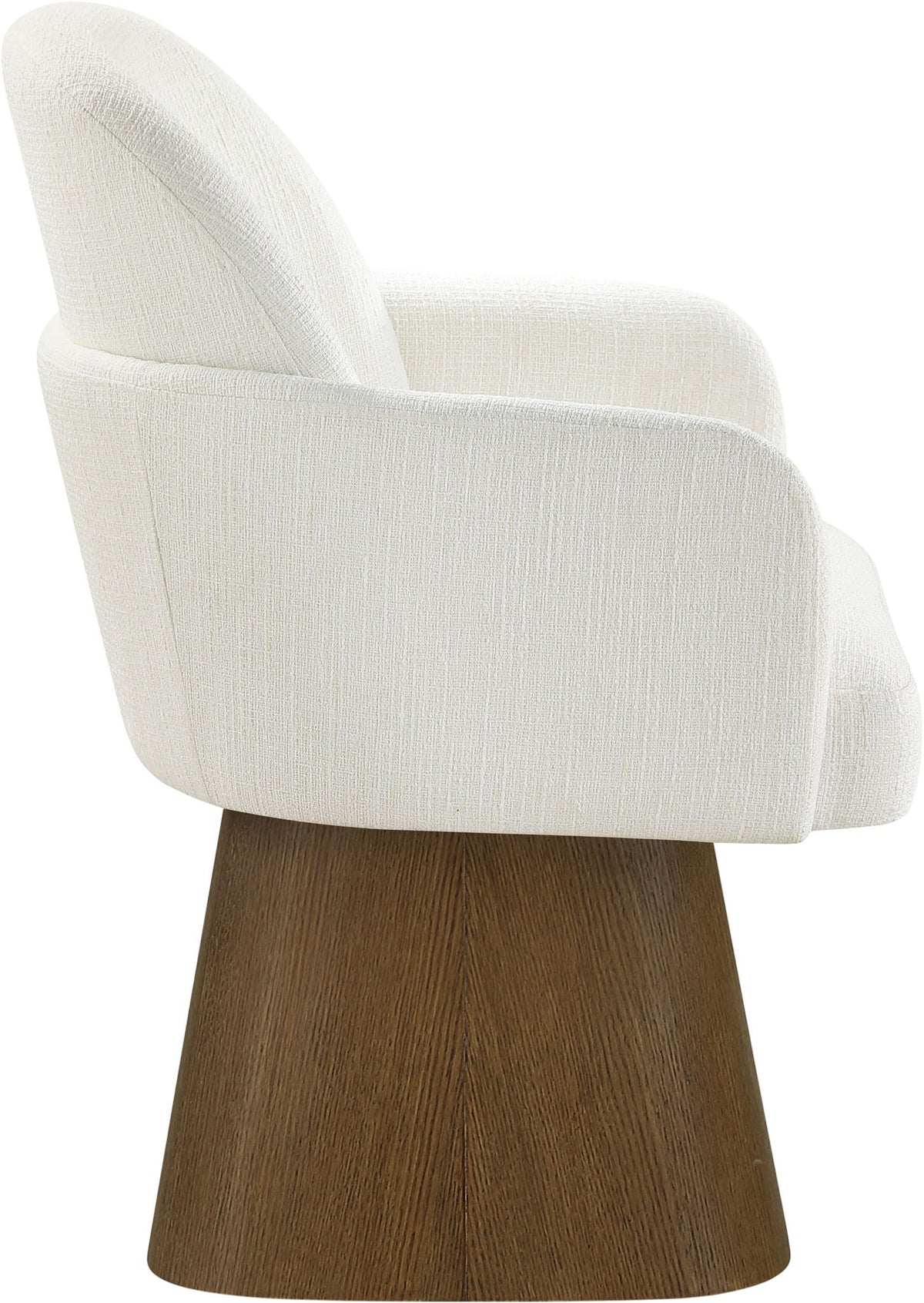 Marlowe Swivel Dining Arm Chair with Brown Base