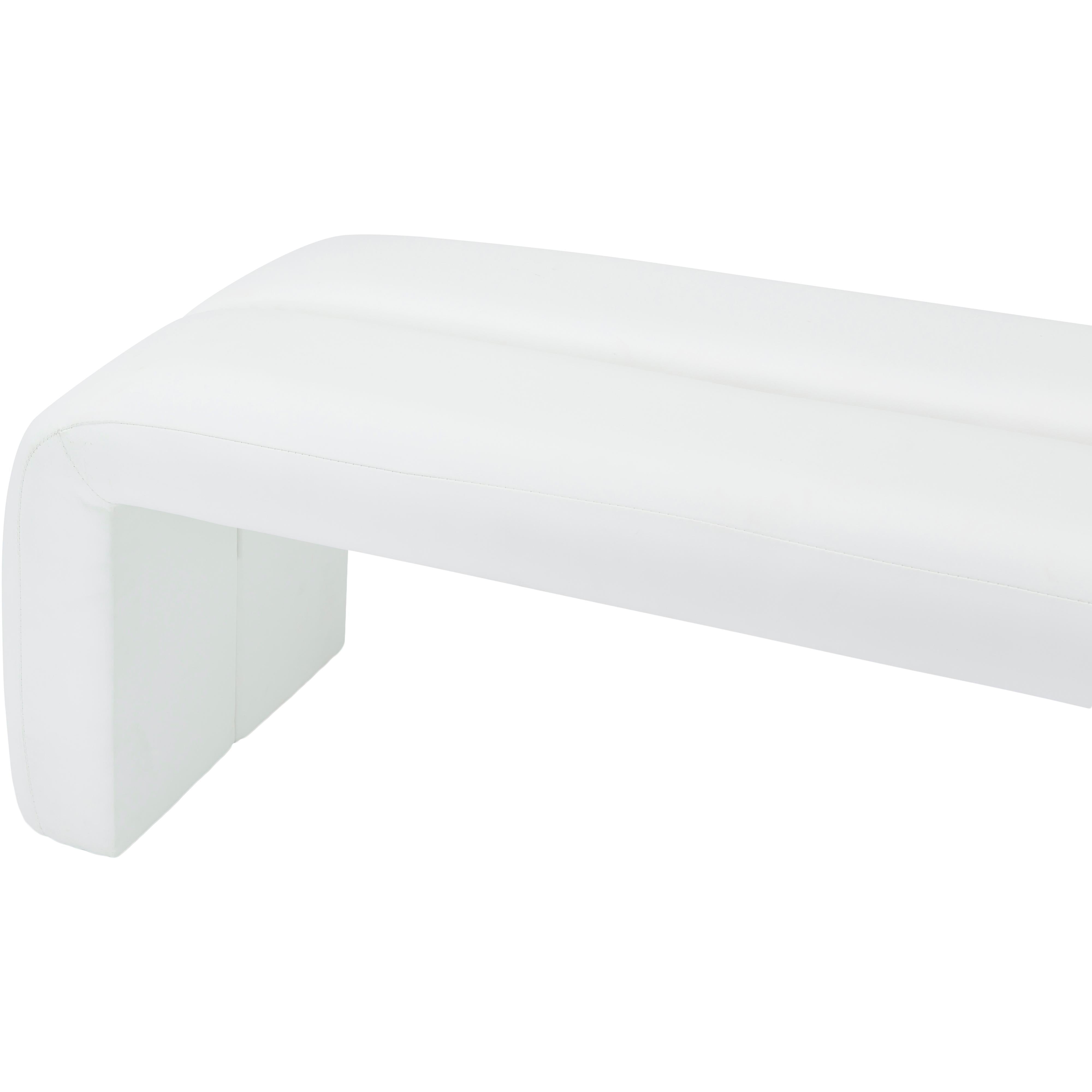 Meridian Arc White Vegan Leather Bench