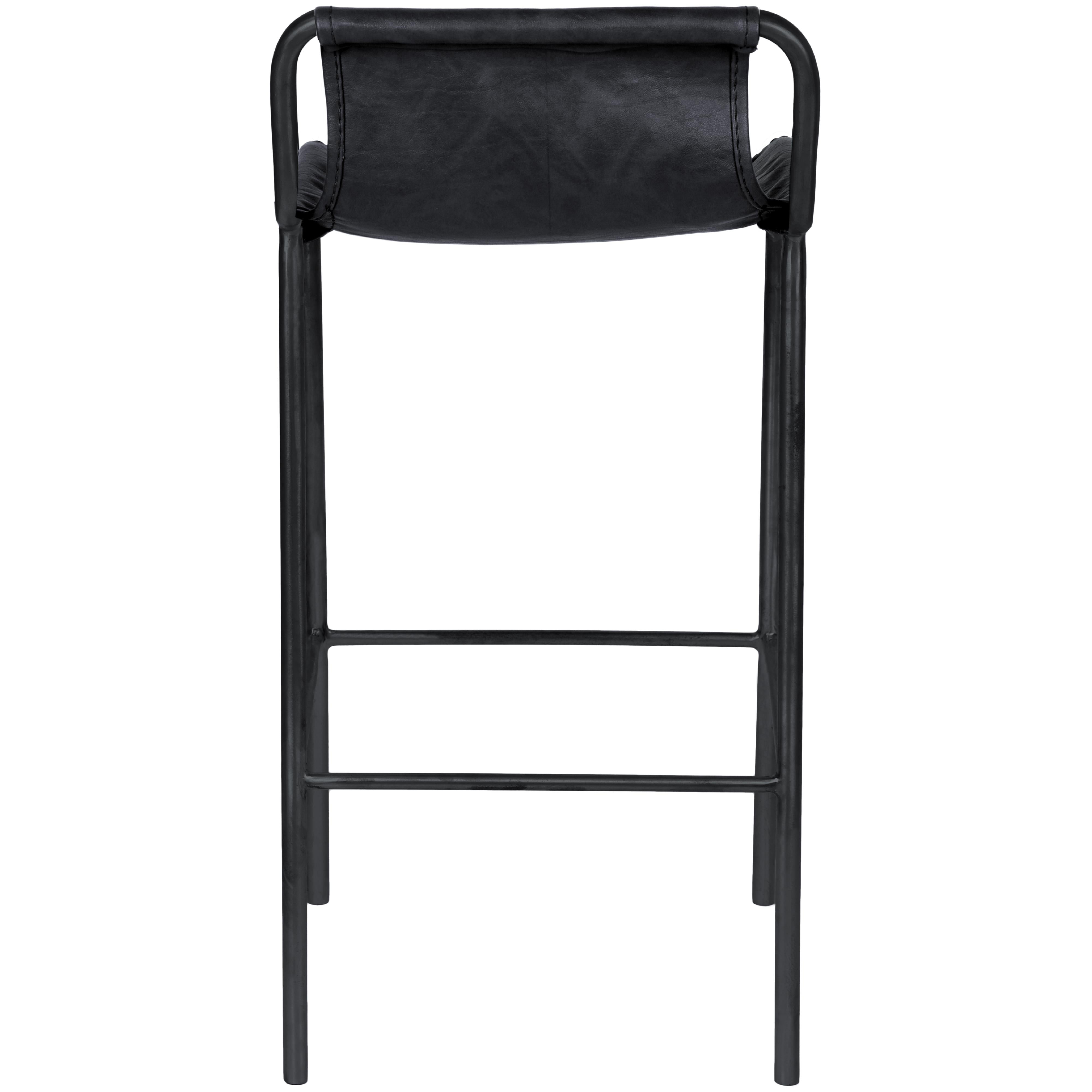 Meridian Dax Black Vegan Leather Counter Stool
