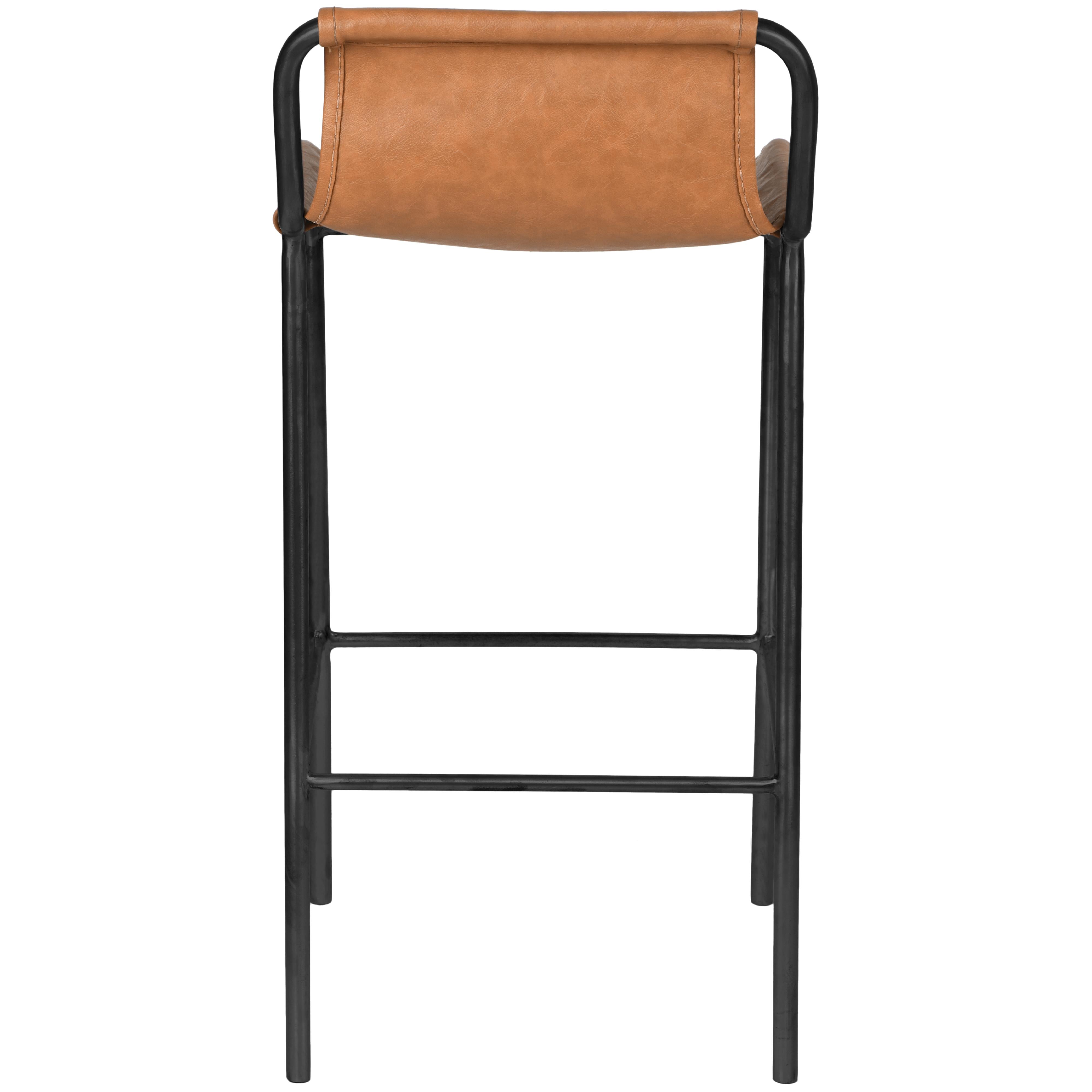 Meridian Dax Cognac Vegan Leather Counter Stool