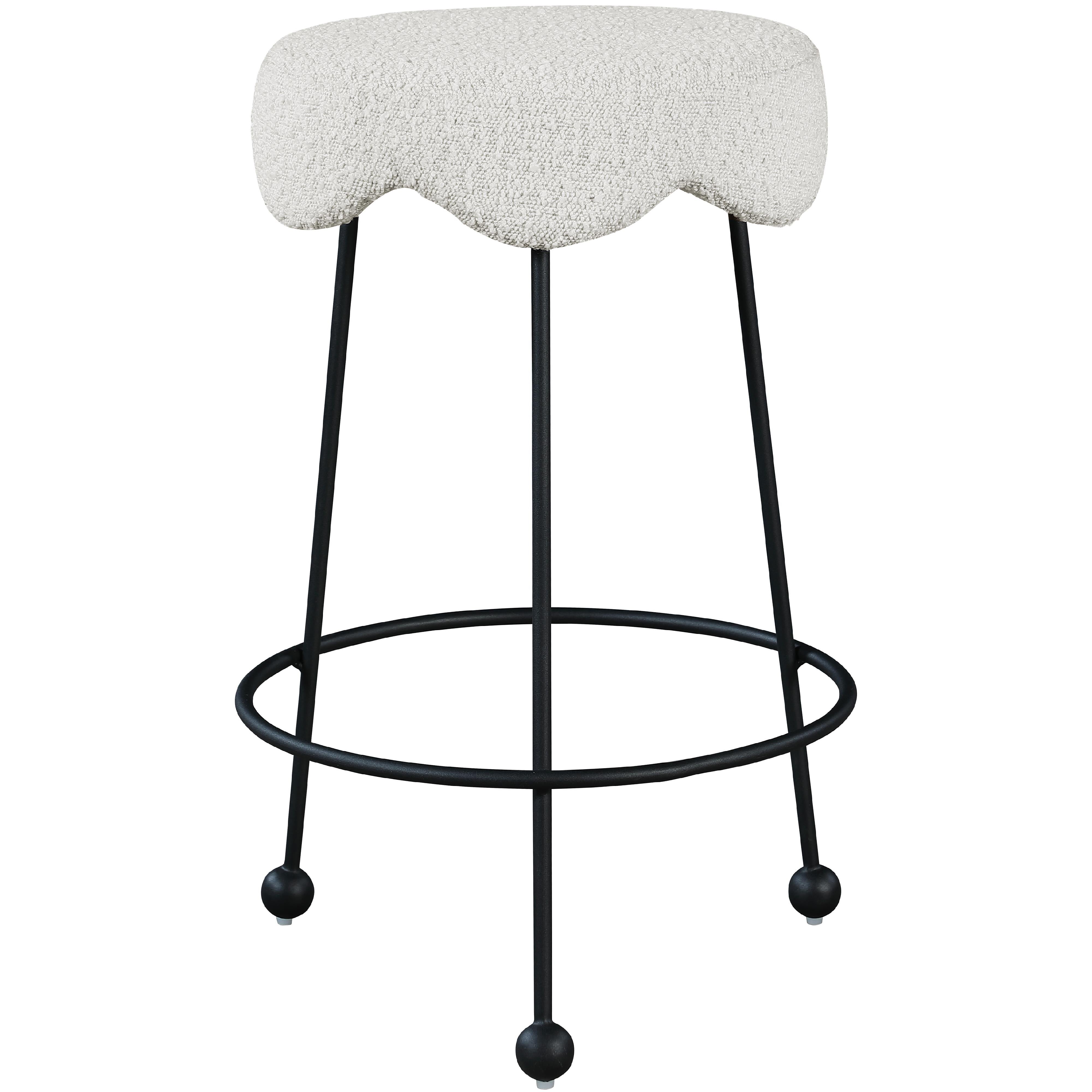 Meridian Fleur Cream Fabric Counter Stool