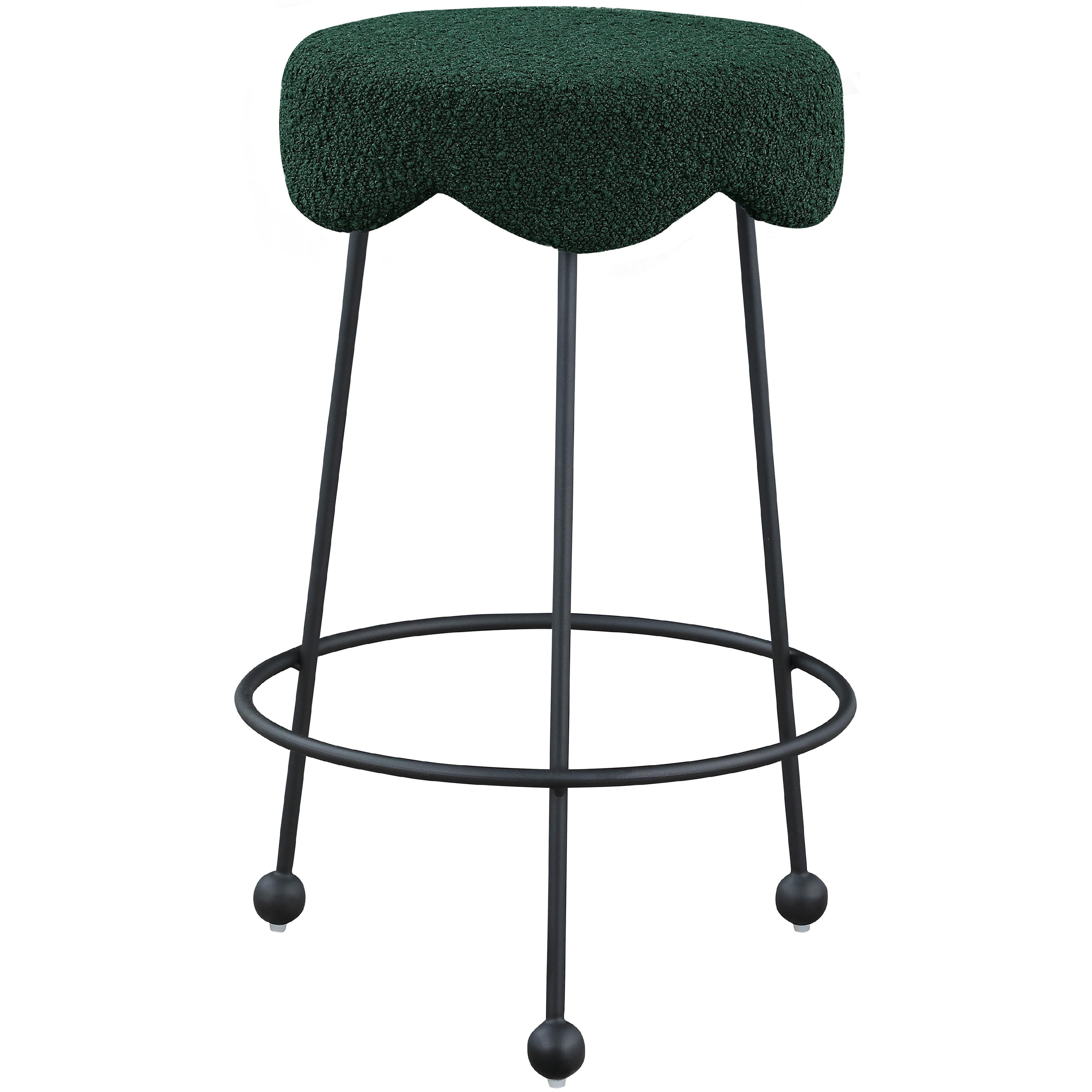 Meridian Fleur Green Fabric Counter Stool