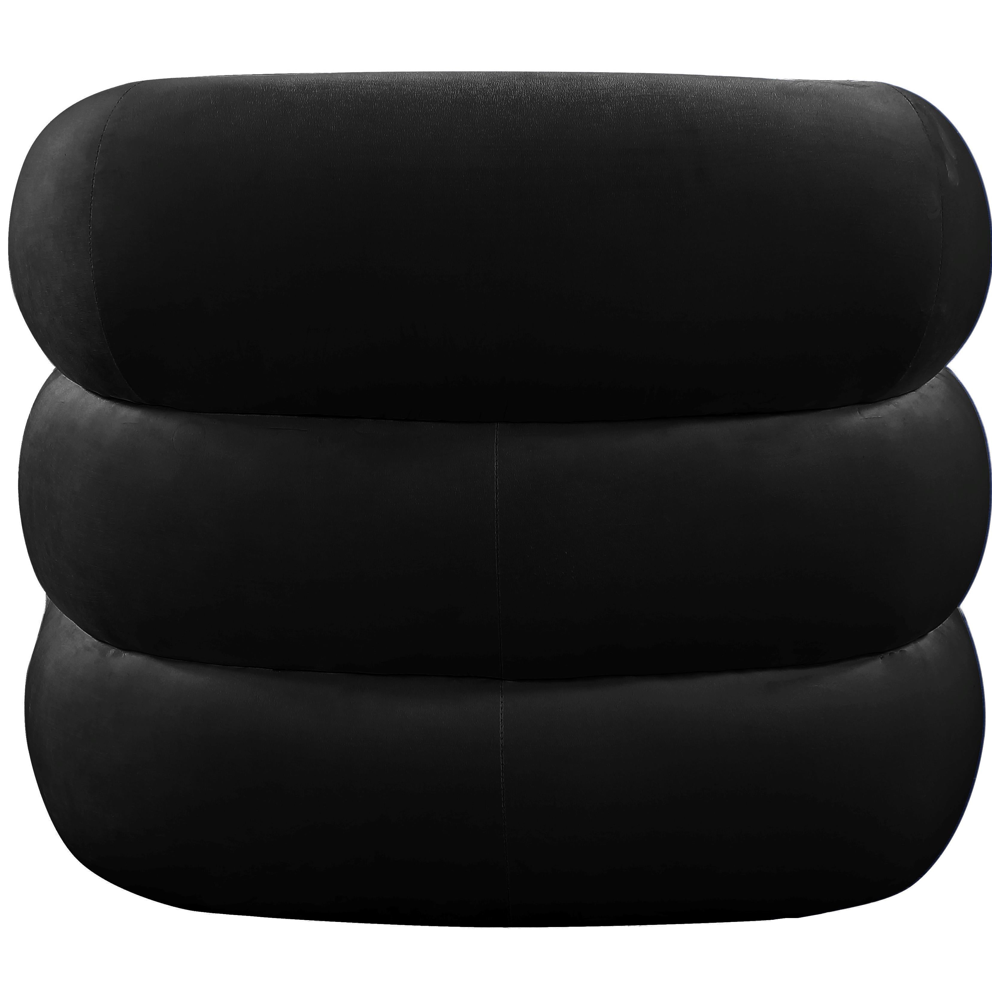Meridian Roxbury Black Velvet Accent Chair
