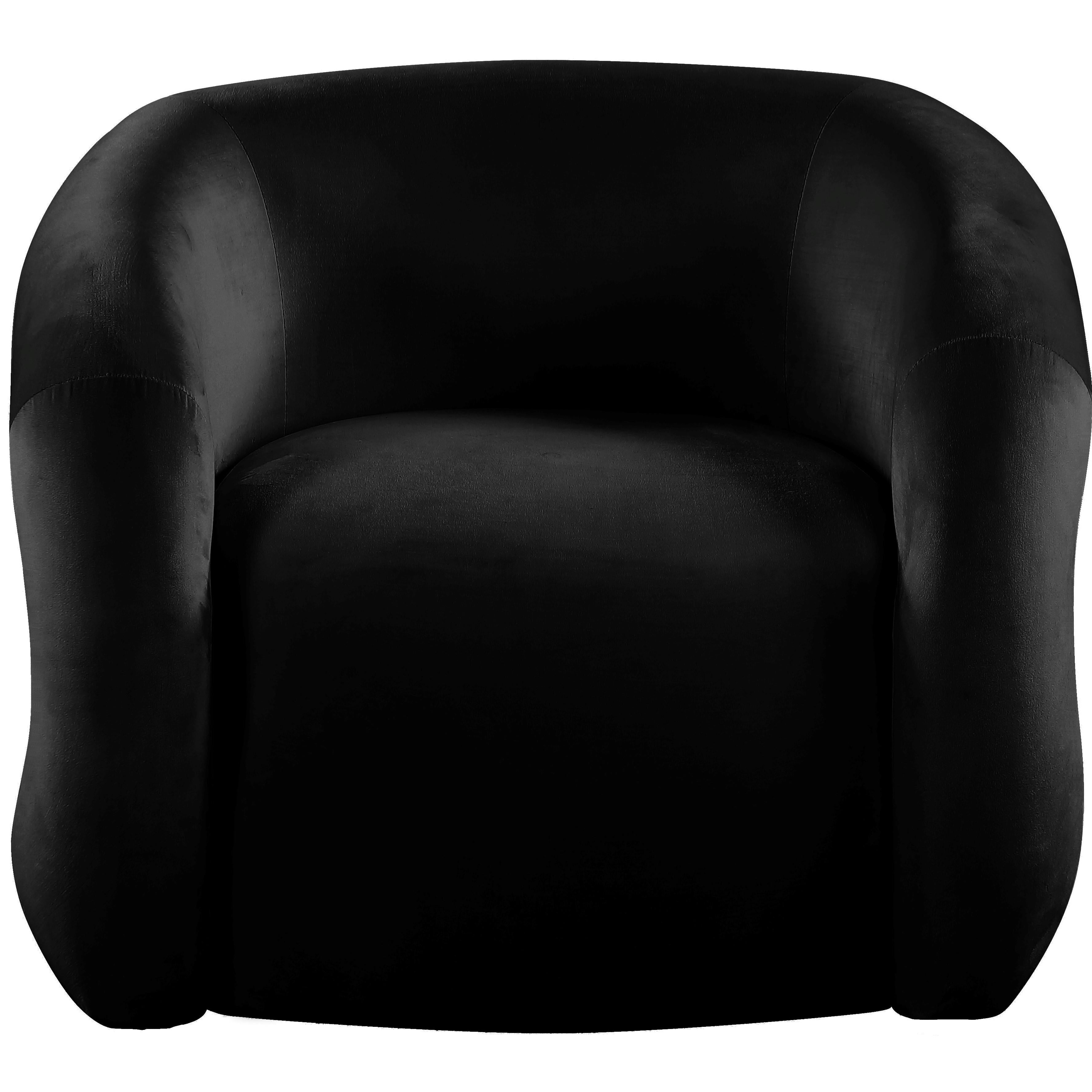Meridian Roxbury Black Velvet Accent Chair