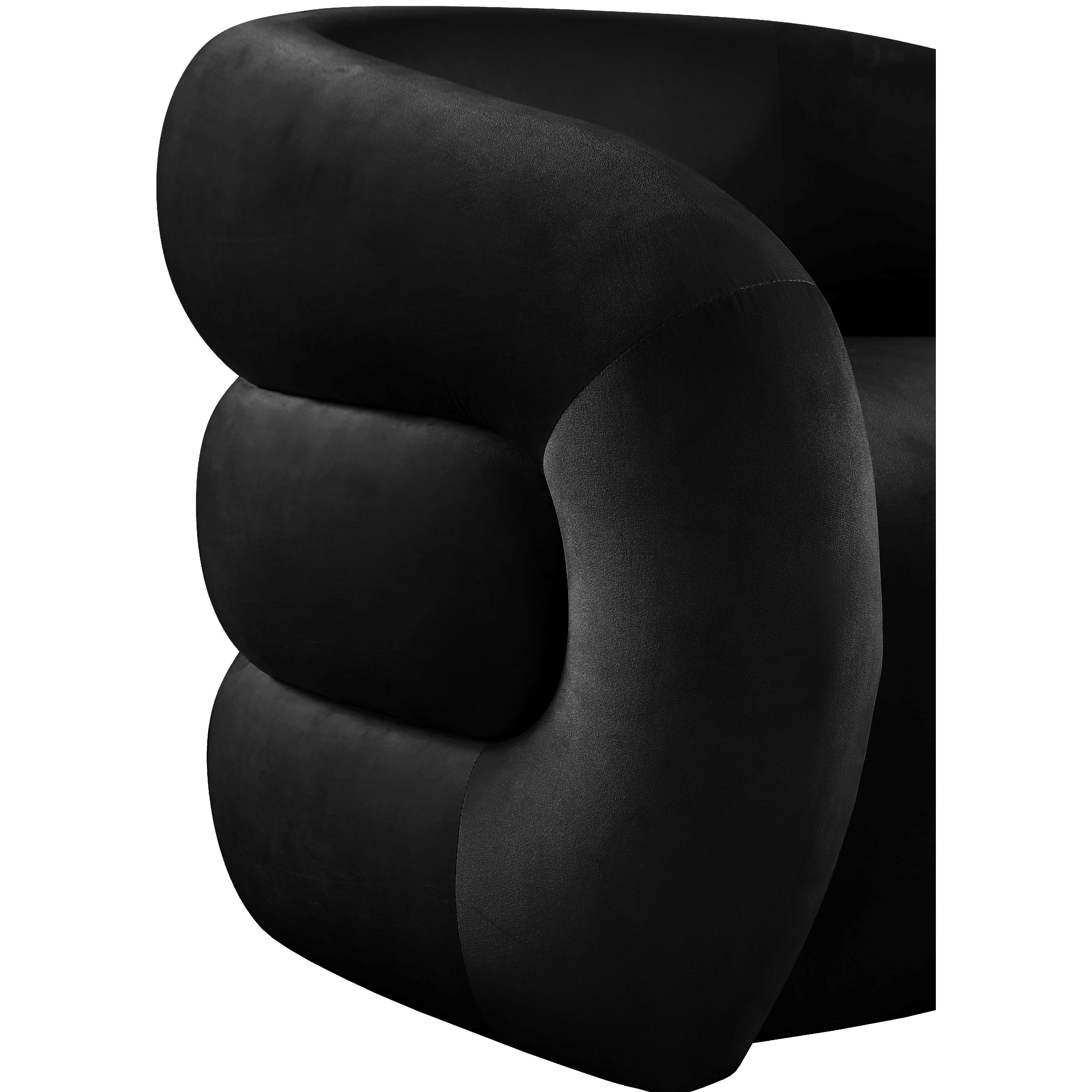 Meridian Roxbury Black Velvet Accent Chair