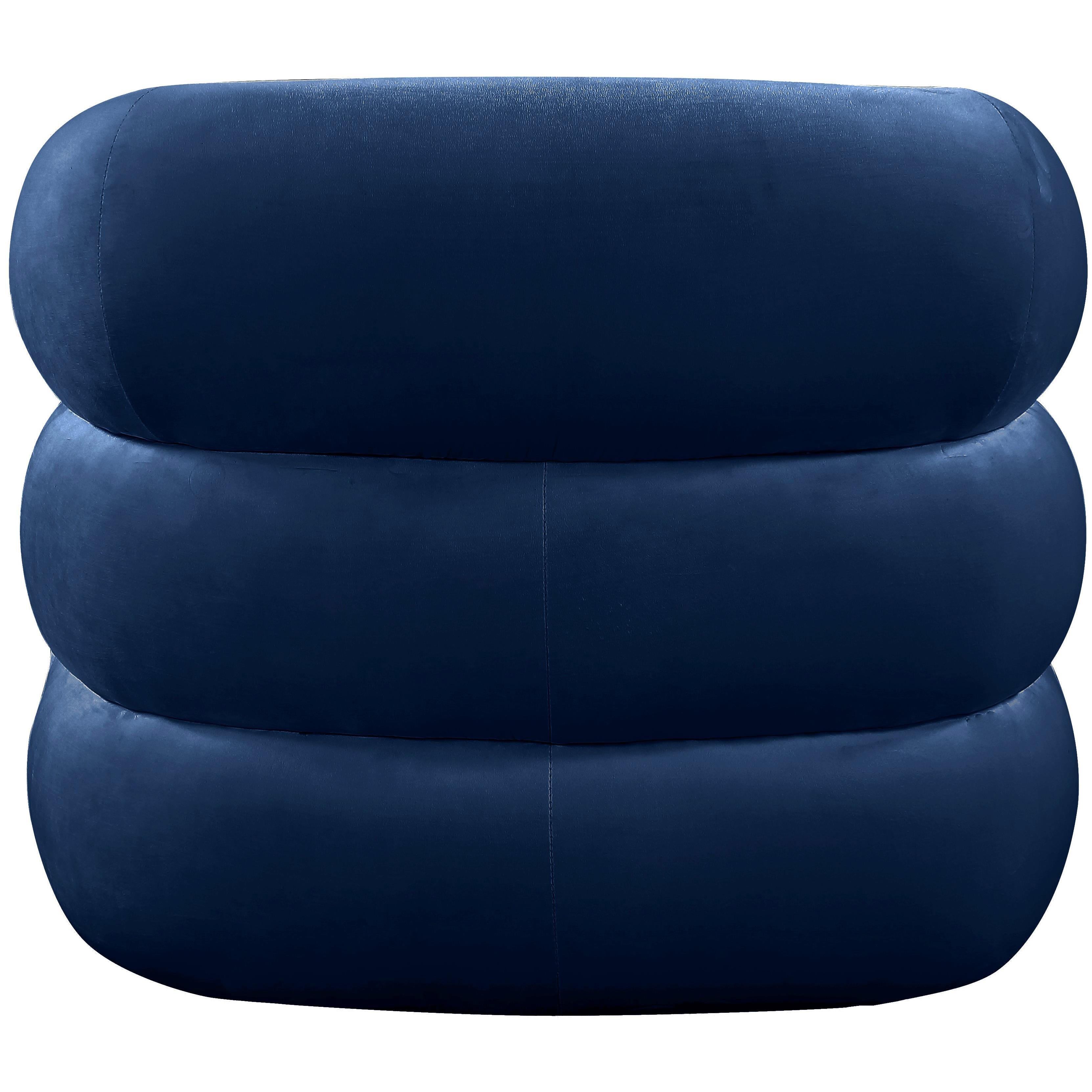 Meridian Roxbury Navy Velvet Accent Chair