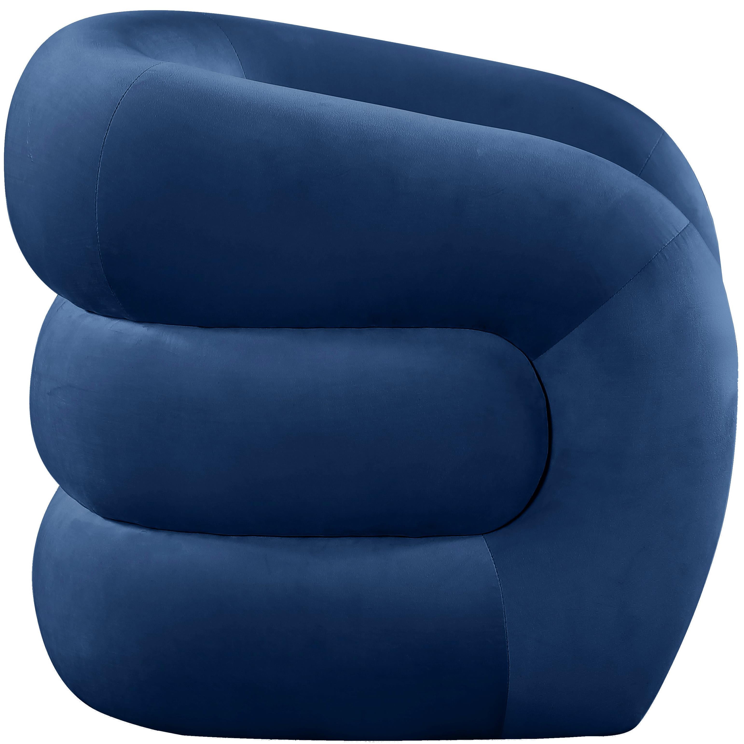 Meridian Roxbury Navy Velvet Accent Chair