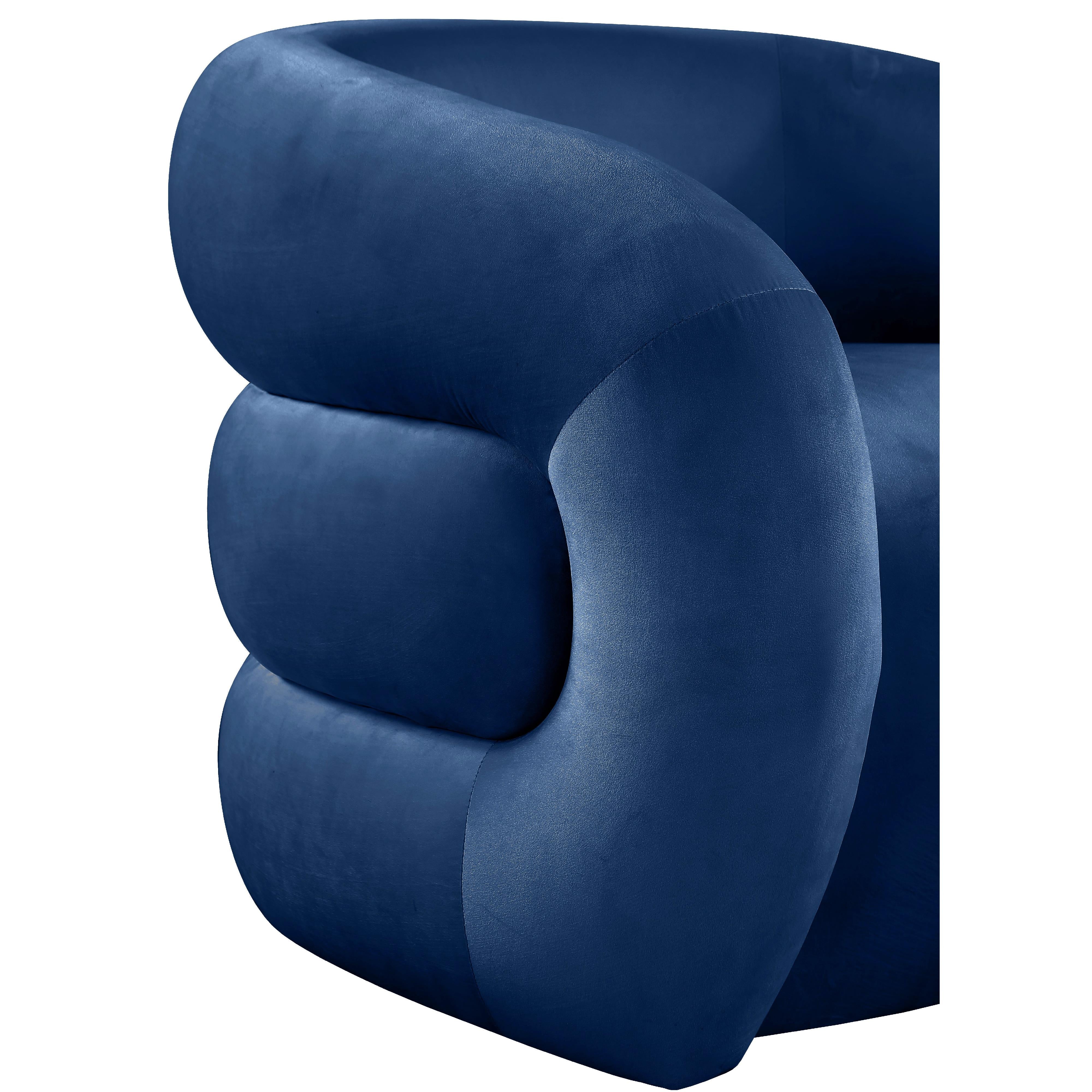 Meridian Roxbury Navy Velvet Accent Chair
