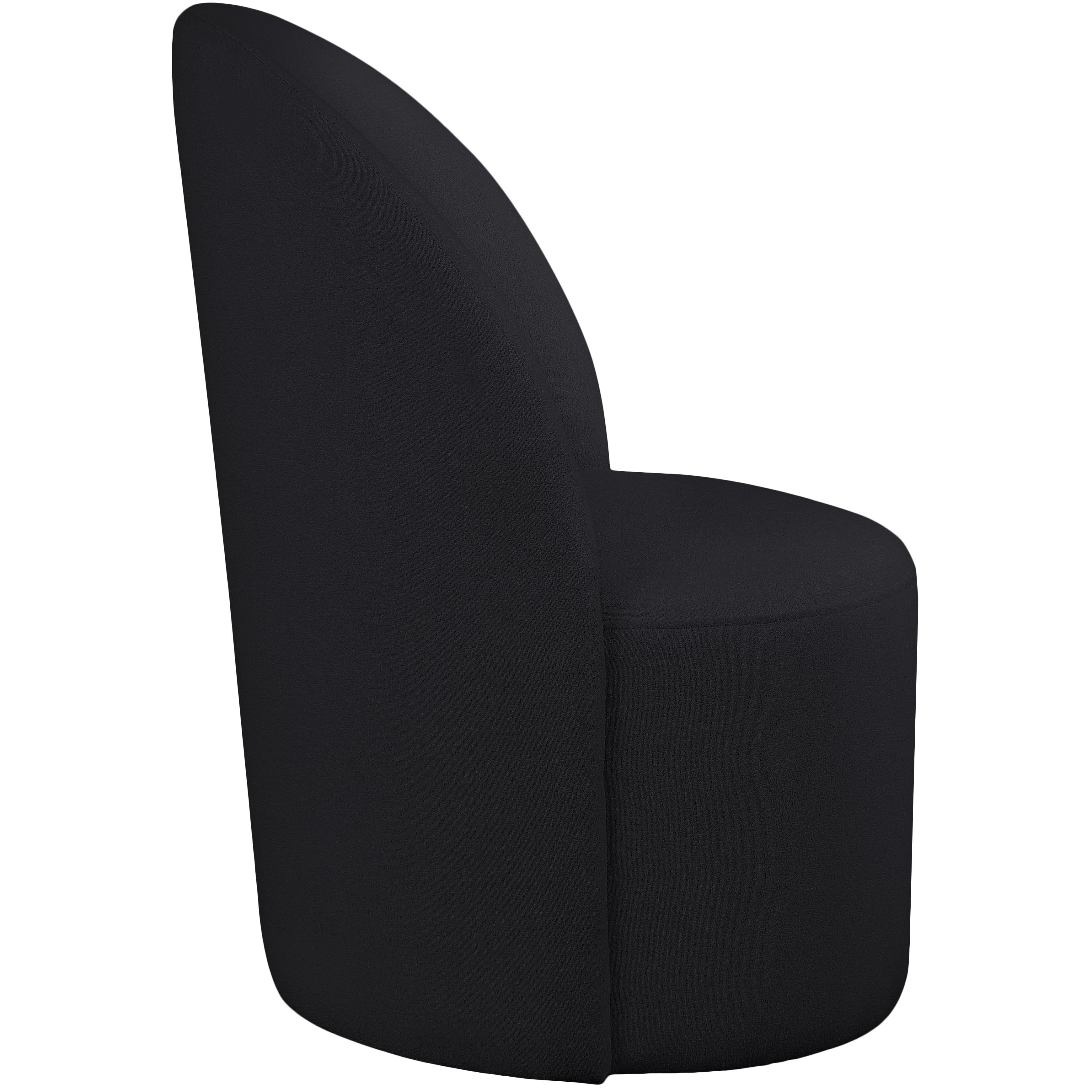 Meridian Hautely Black Boucle Fabric Accent Chair