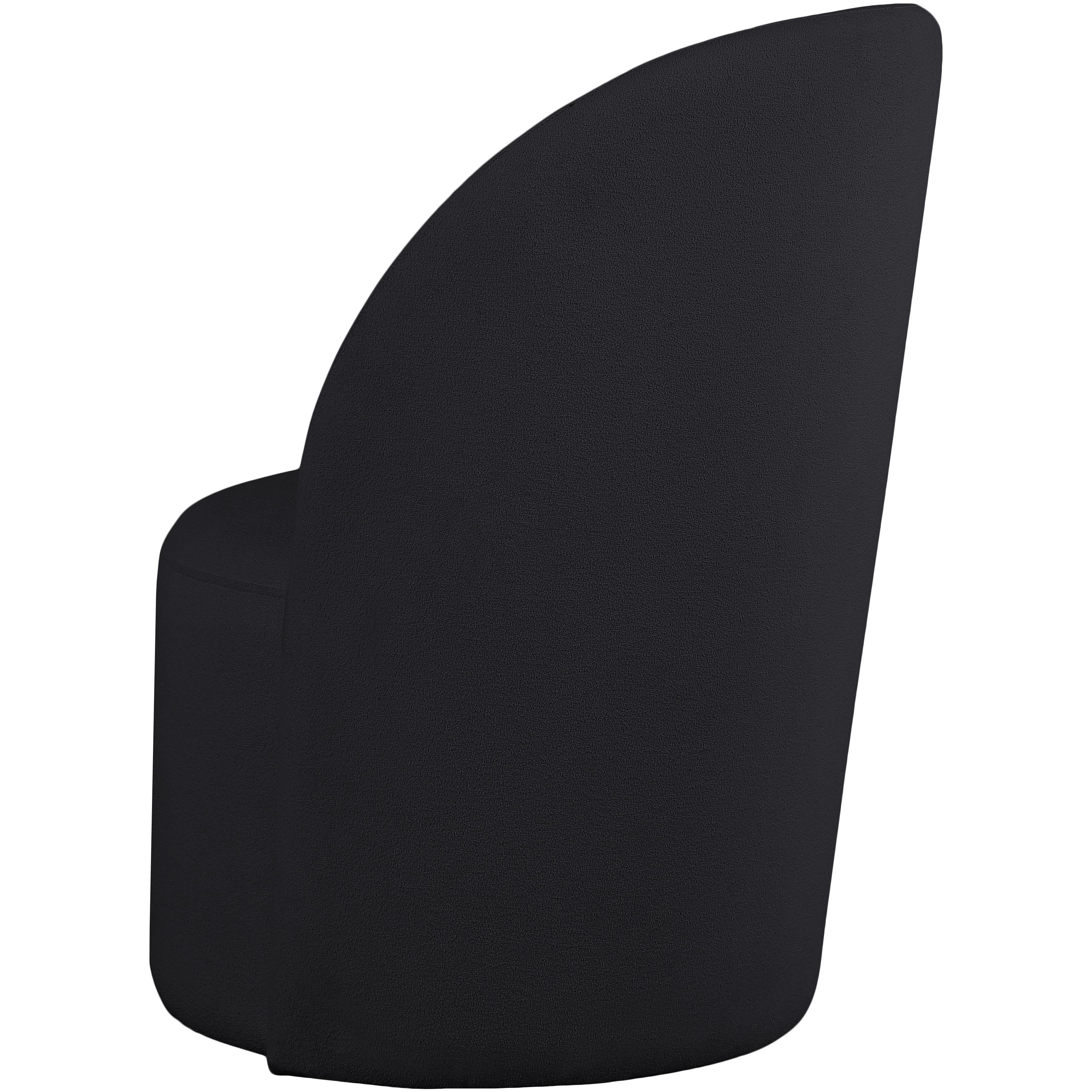 Meridian Hautely Black Boucle Fabric Accent Chair