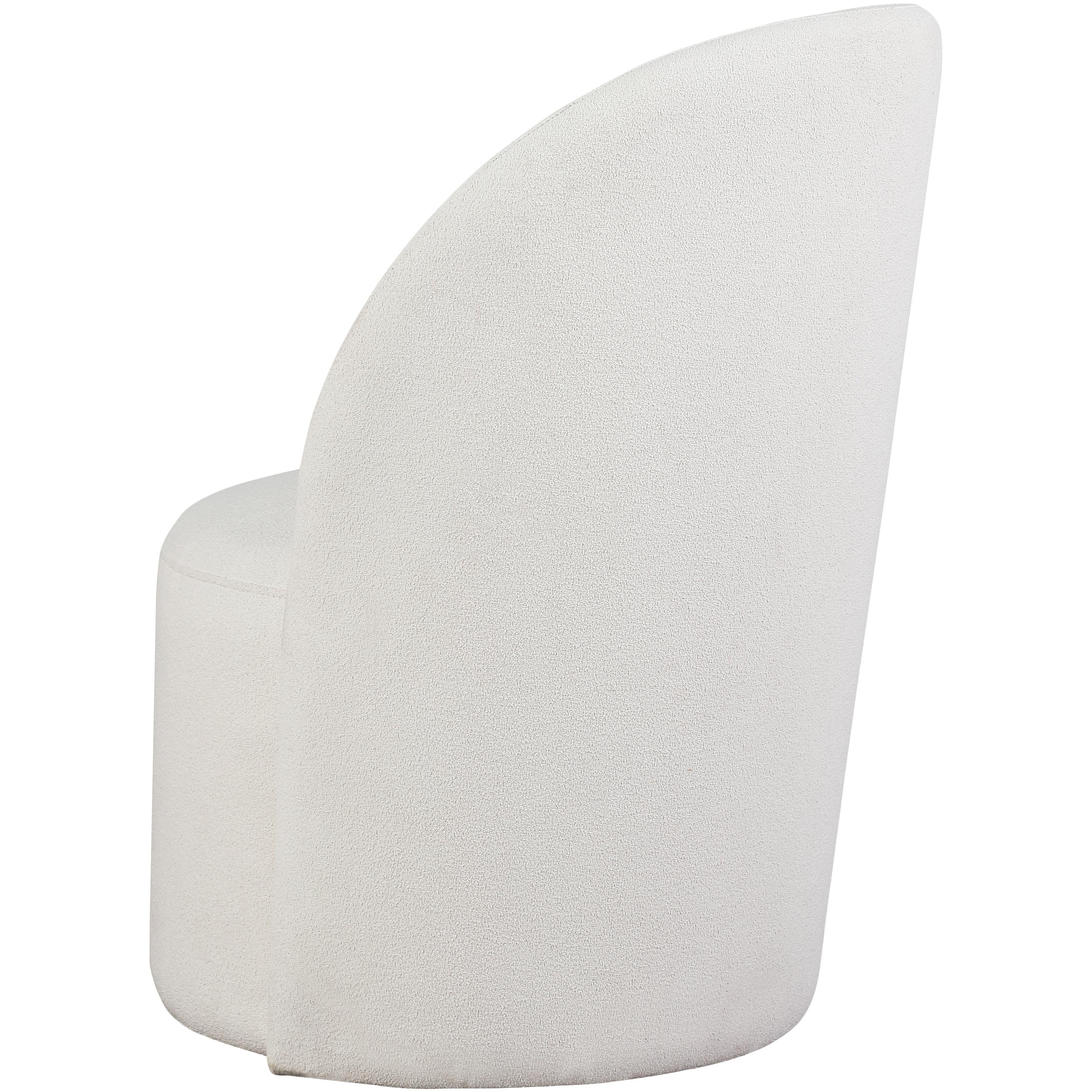 Meridian Hautely Cream Boucle Fabric Accent Chair