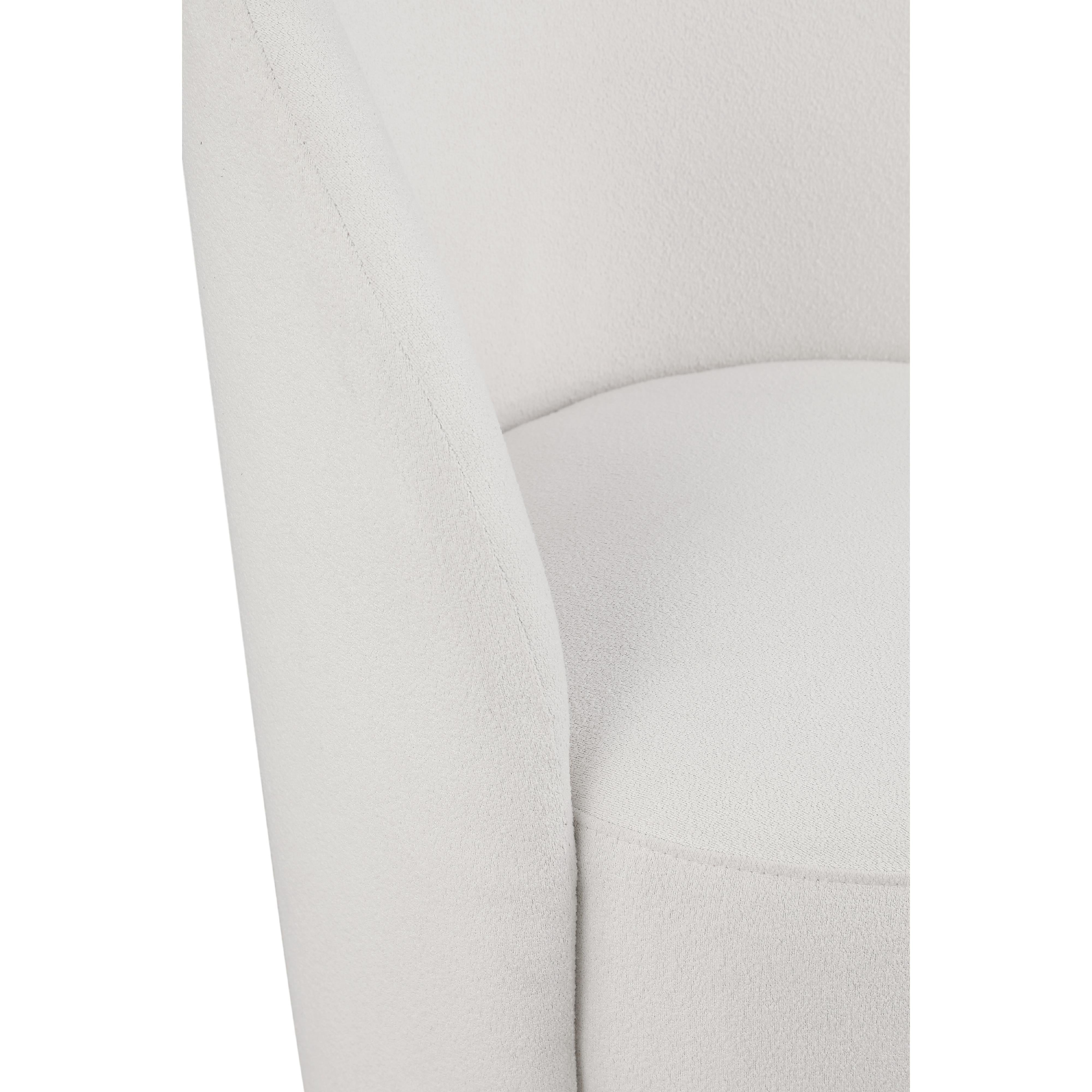 Meridian Hautely Cream Boucle Fabric Accent Chair