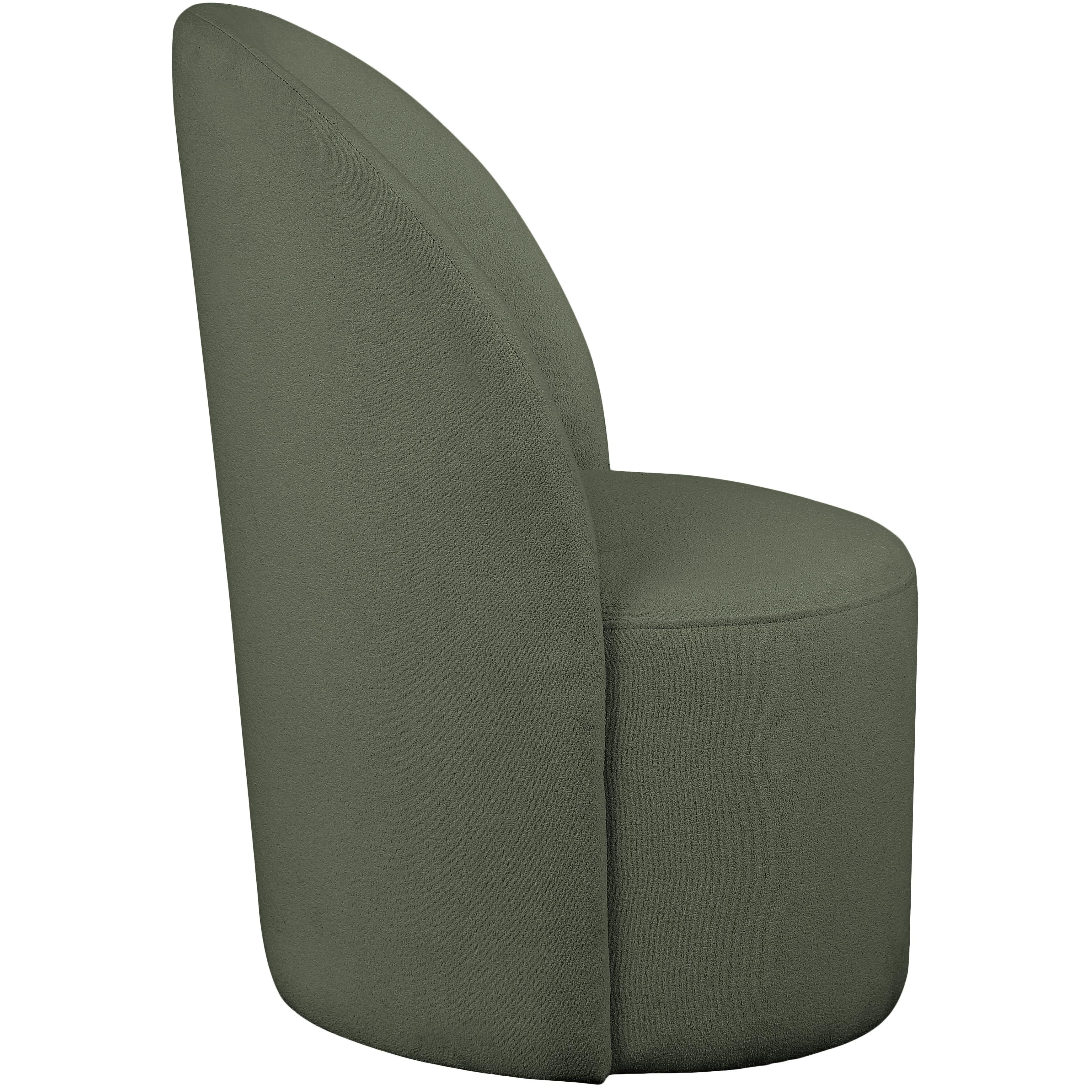 Meridian Hautely Green Boucle Fabric Accent Chair