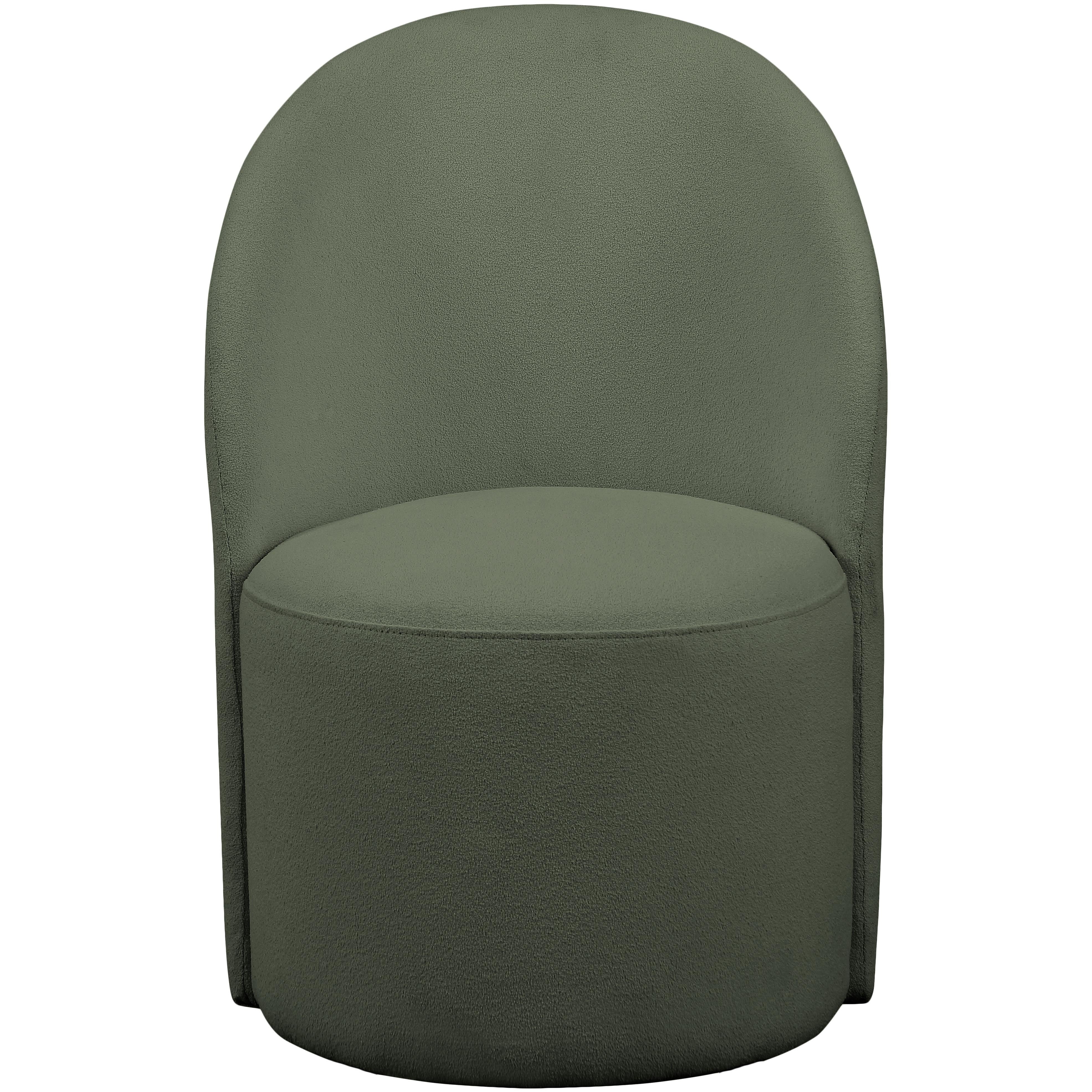 Meridian Hautely Green Boucle Fabric Accent Chair