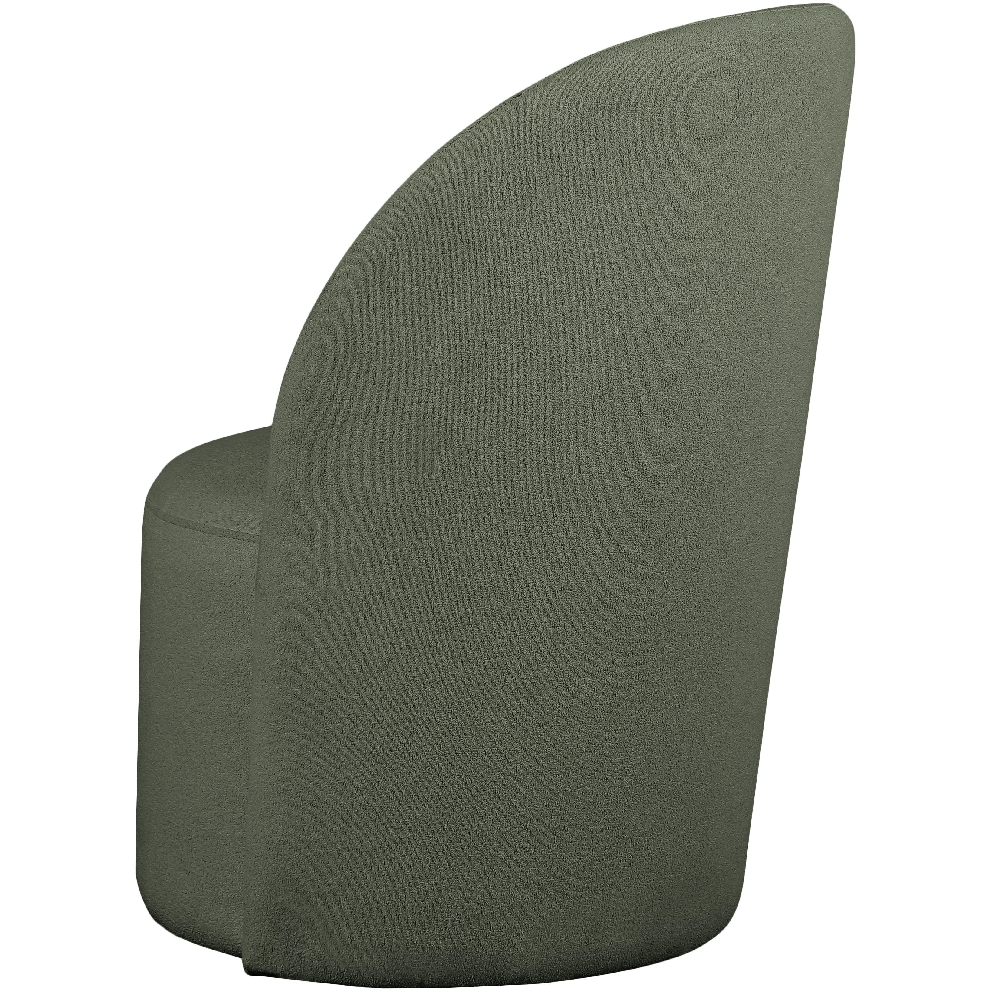 Meridian Hautely Green Boucle Fabric Accent Chair