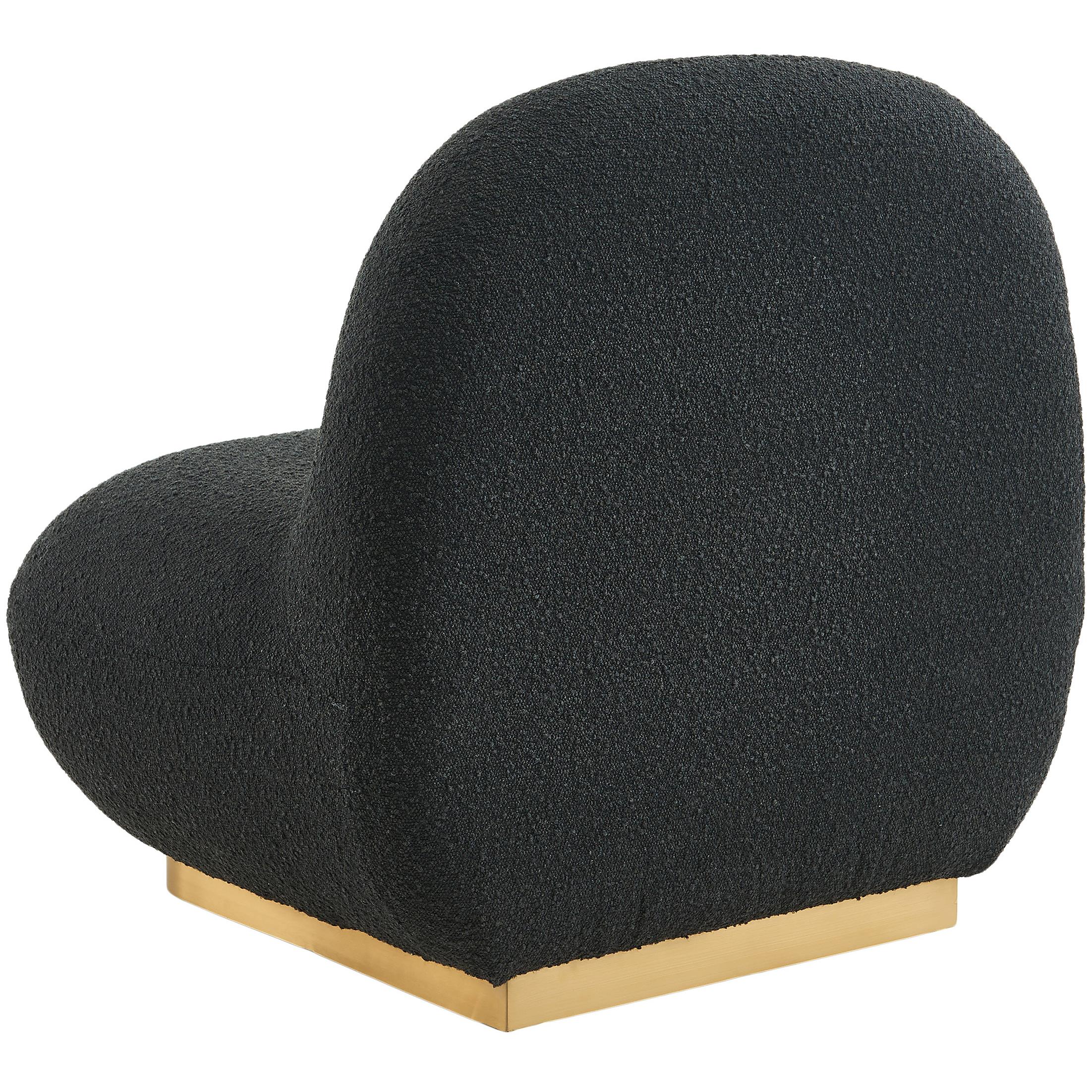 Meridian Liam Black Boucle Fabric Accent Chair