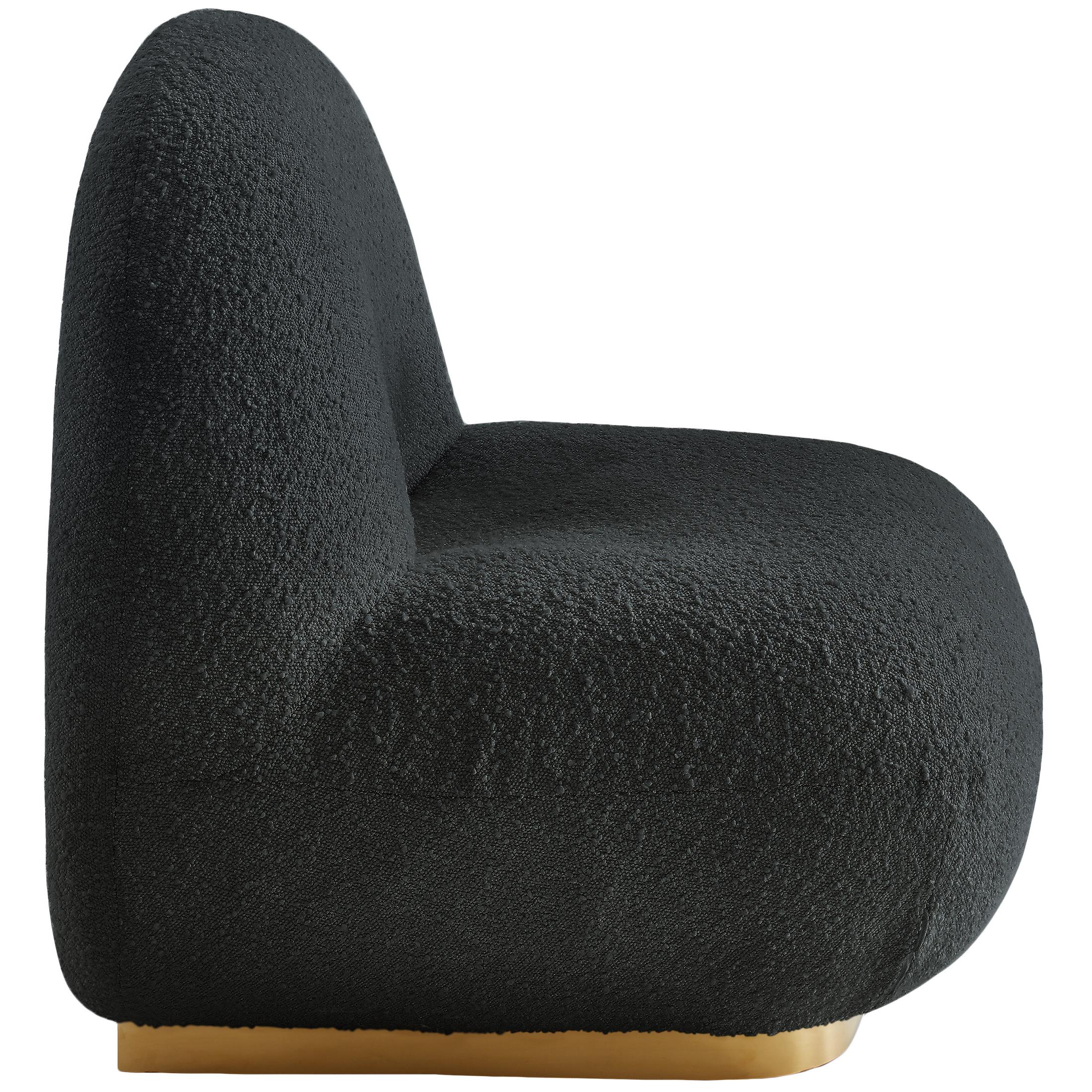 Meridian Liam Black Boucle Fabric Accent Chair