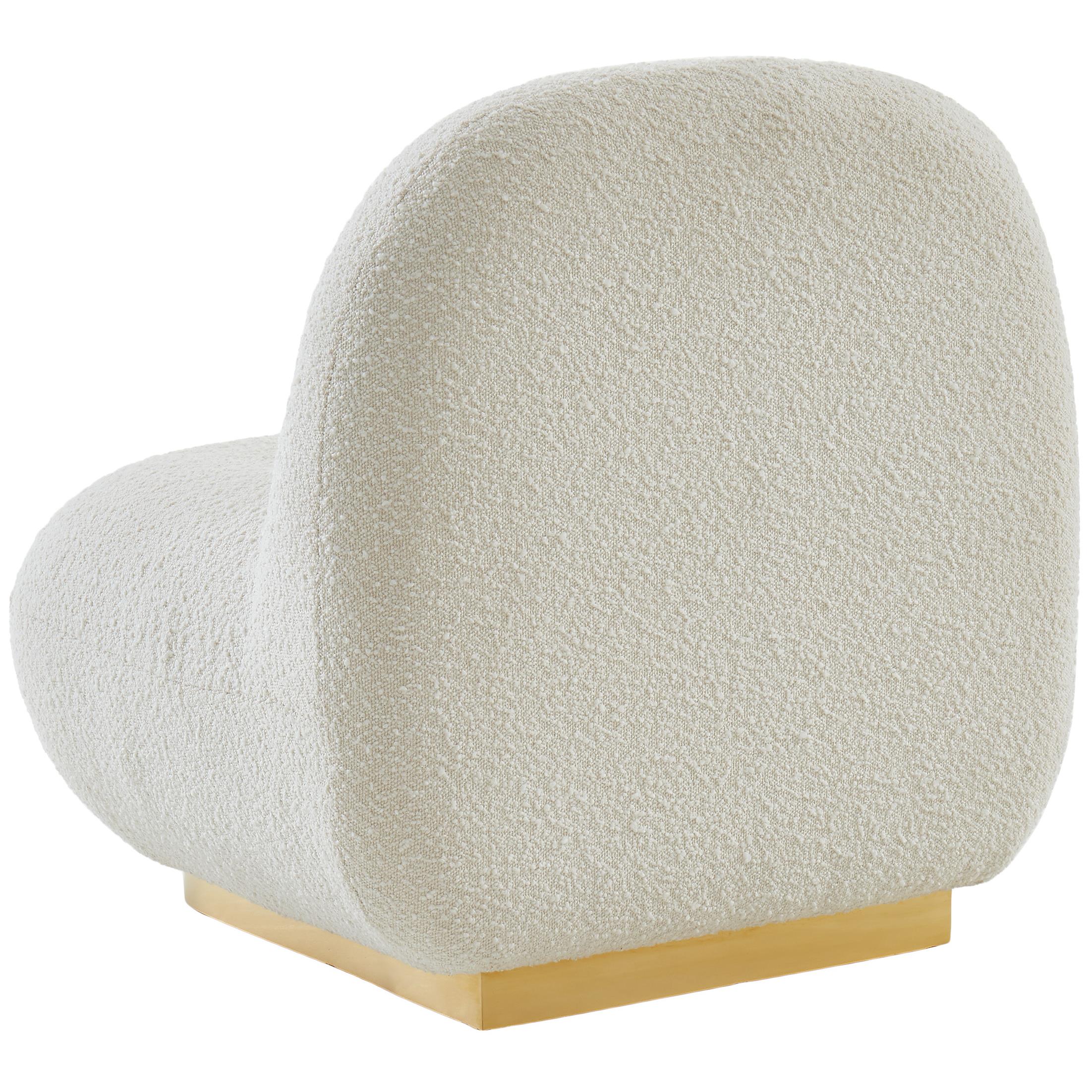Meridian Liam Cream Boucle Fabric Accent Chair
