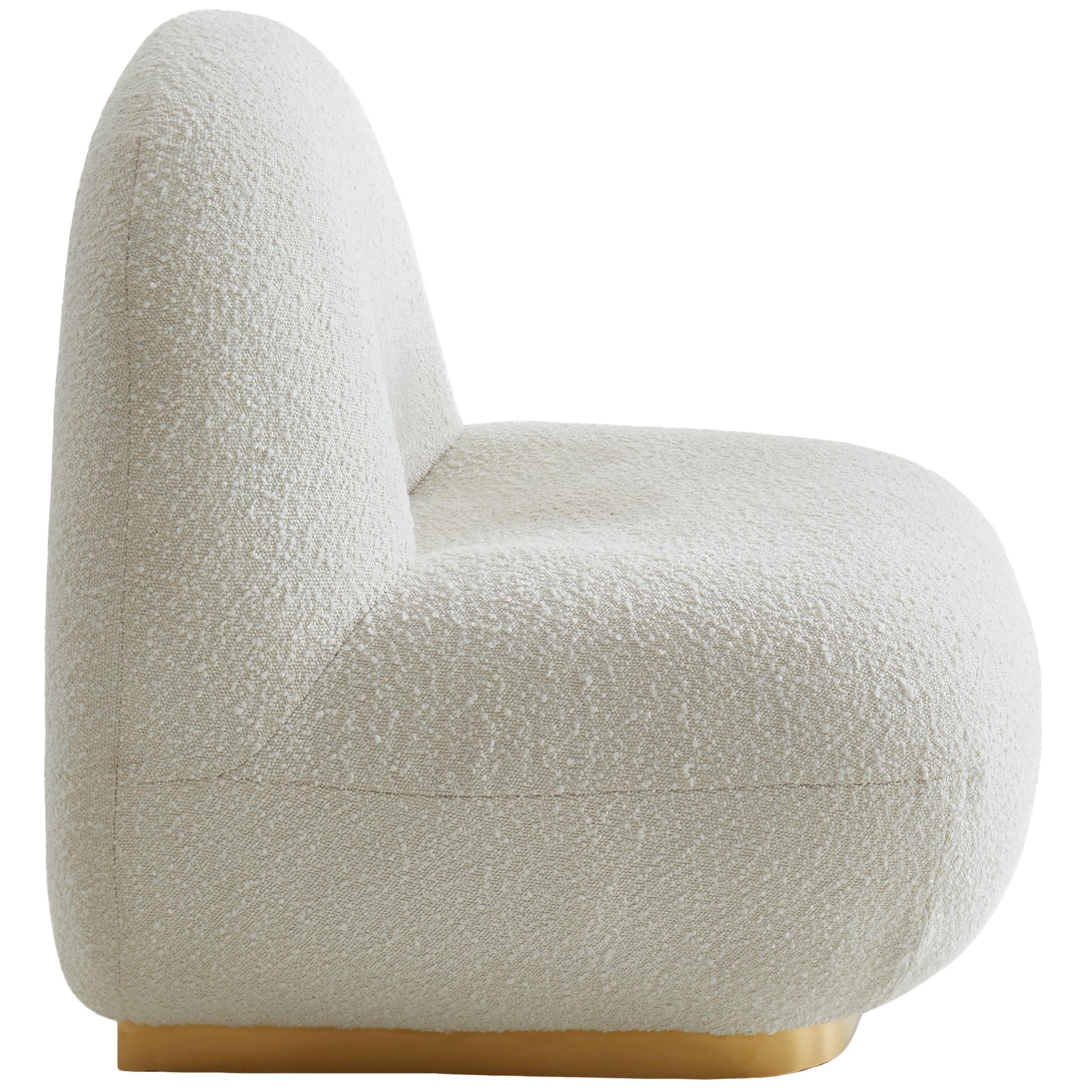 Meridian Liam Cream Boucle Fabric Accent Chair
