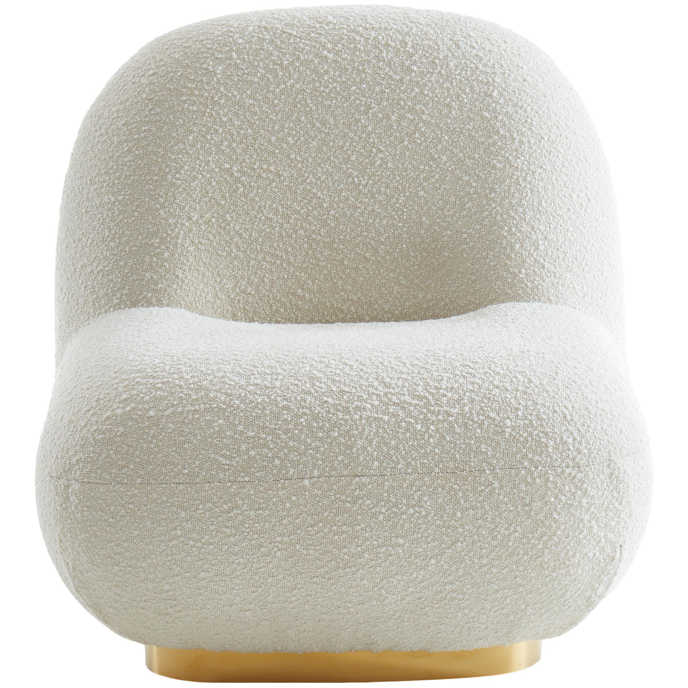 Meridian Liam Cream Boucle Fabric Accent Chair