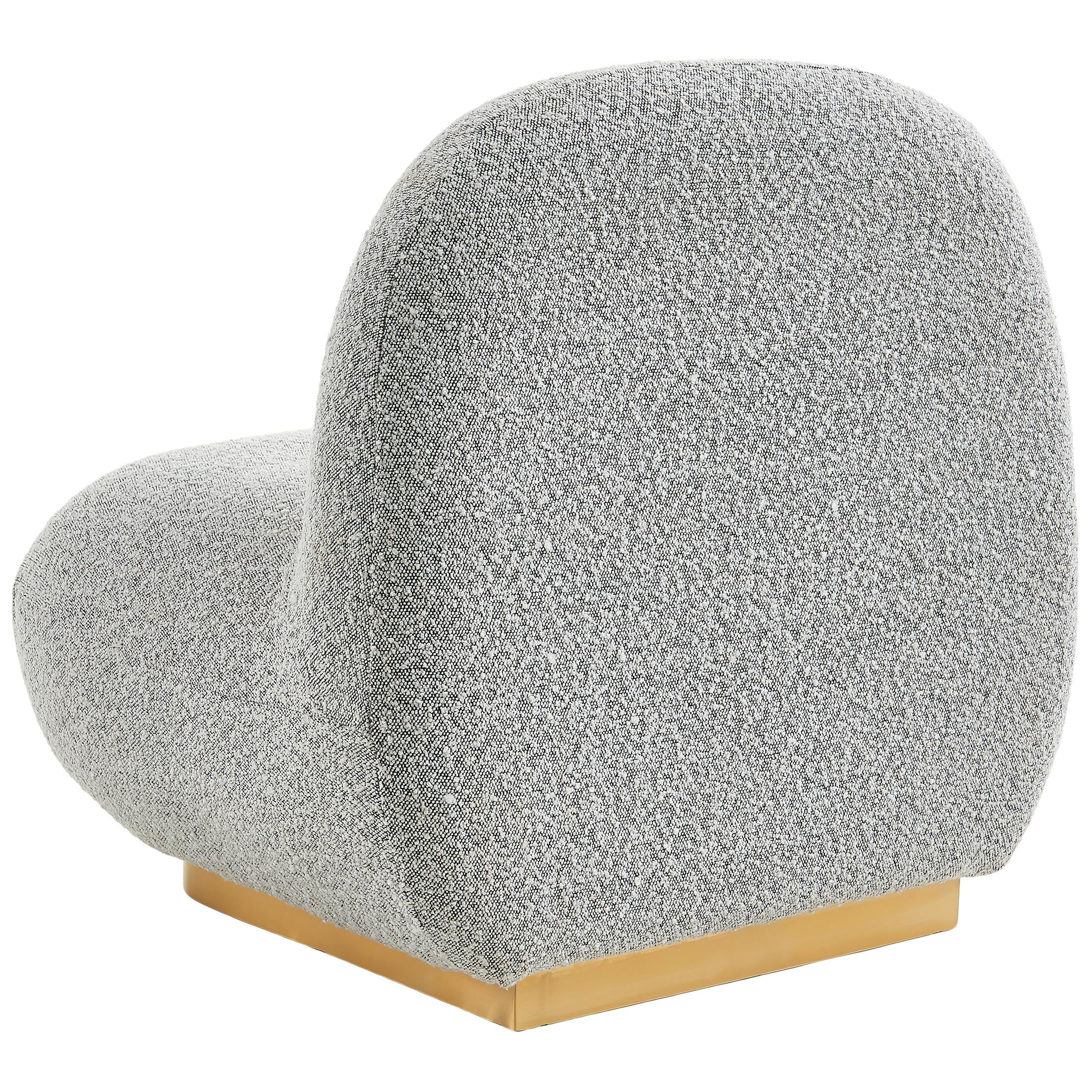 Meridian Liam Grey Boucle Fabric Accent Chair