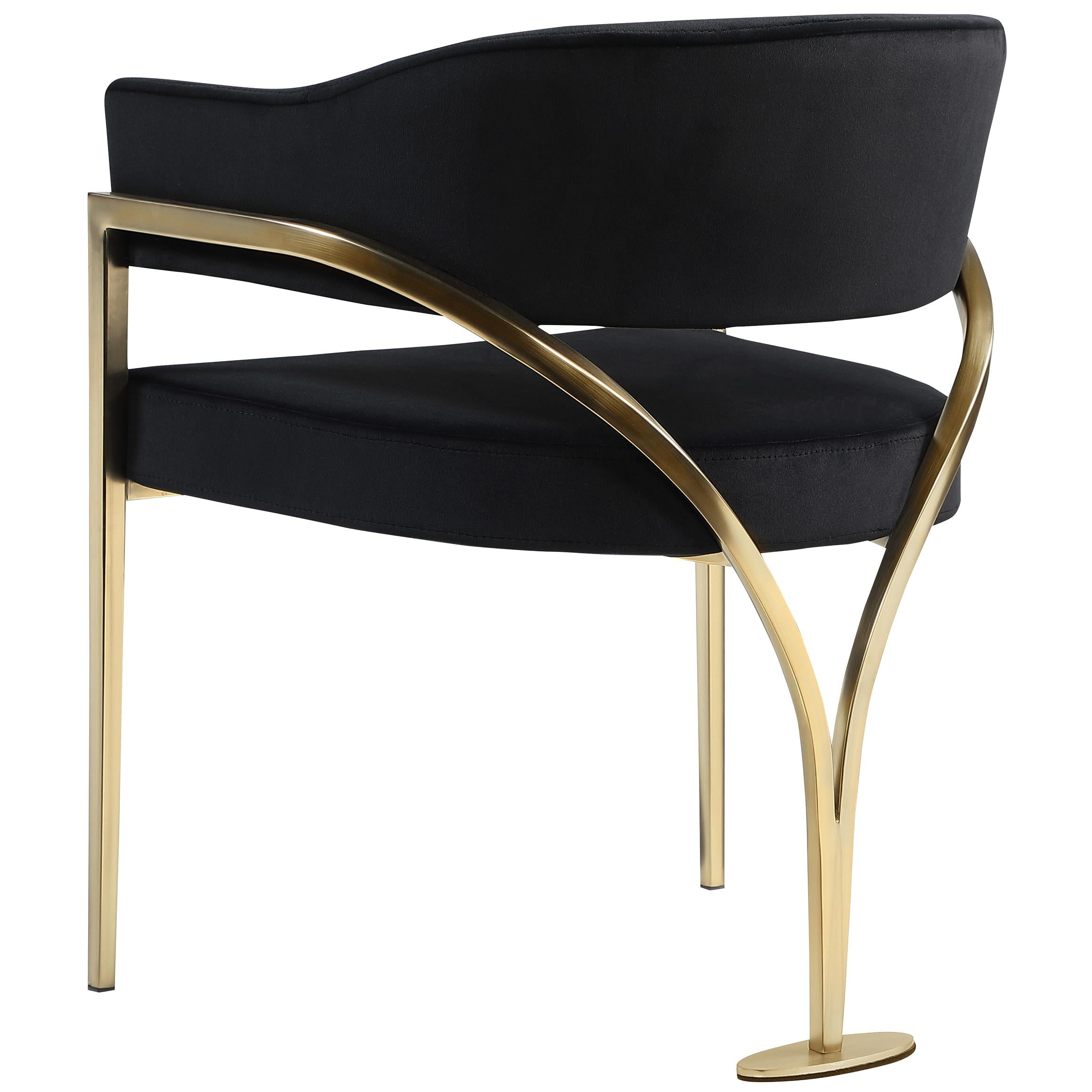 Meridian Madelyn Black Velvet Dining Chair