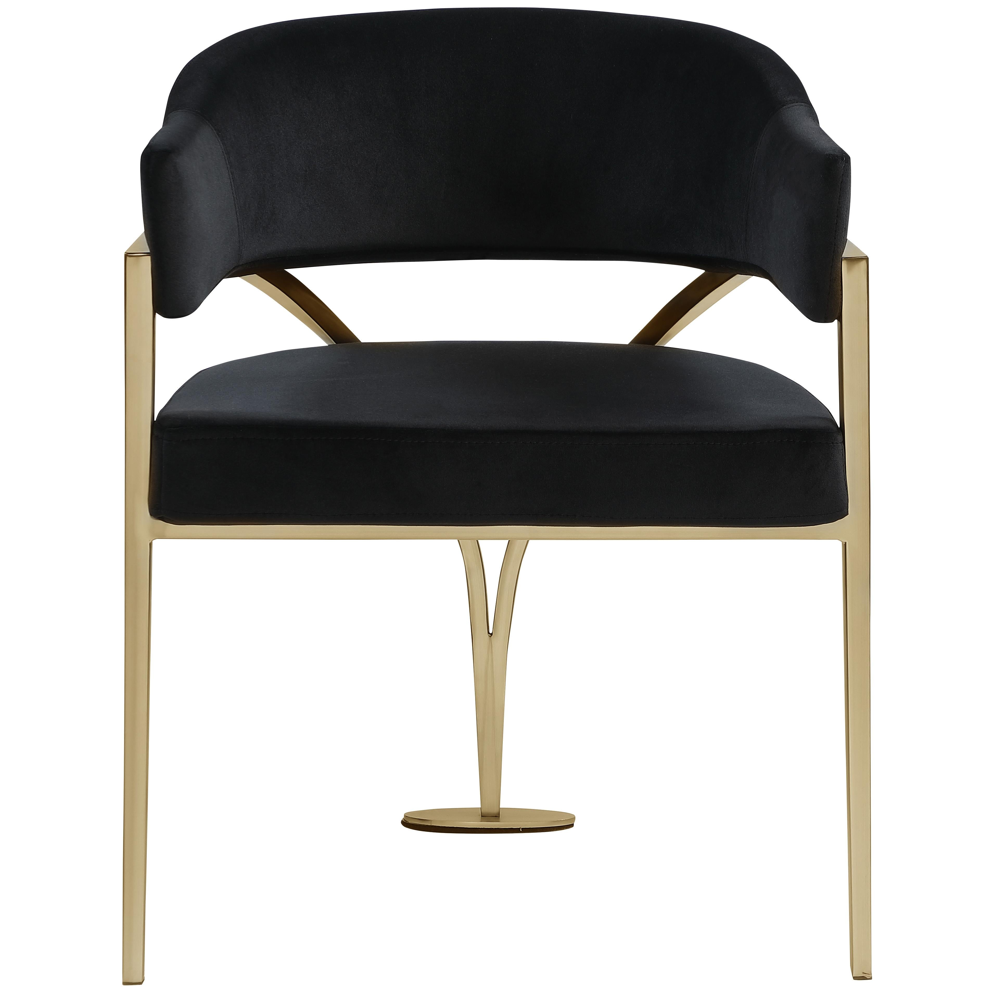Meridian Madelyn Black Velvet Dining Chair