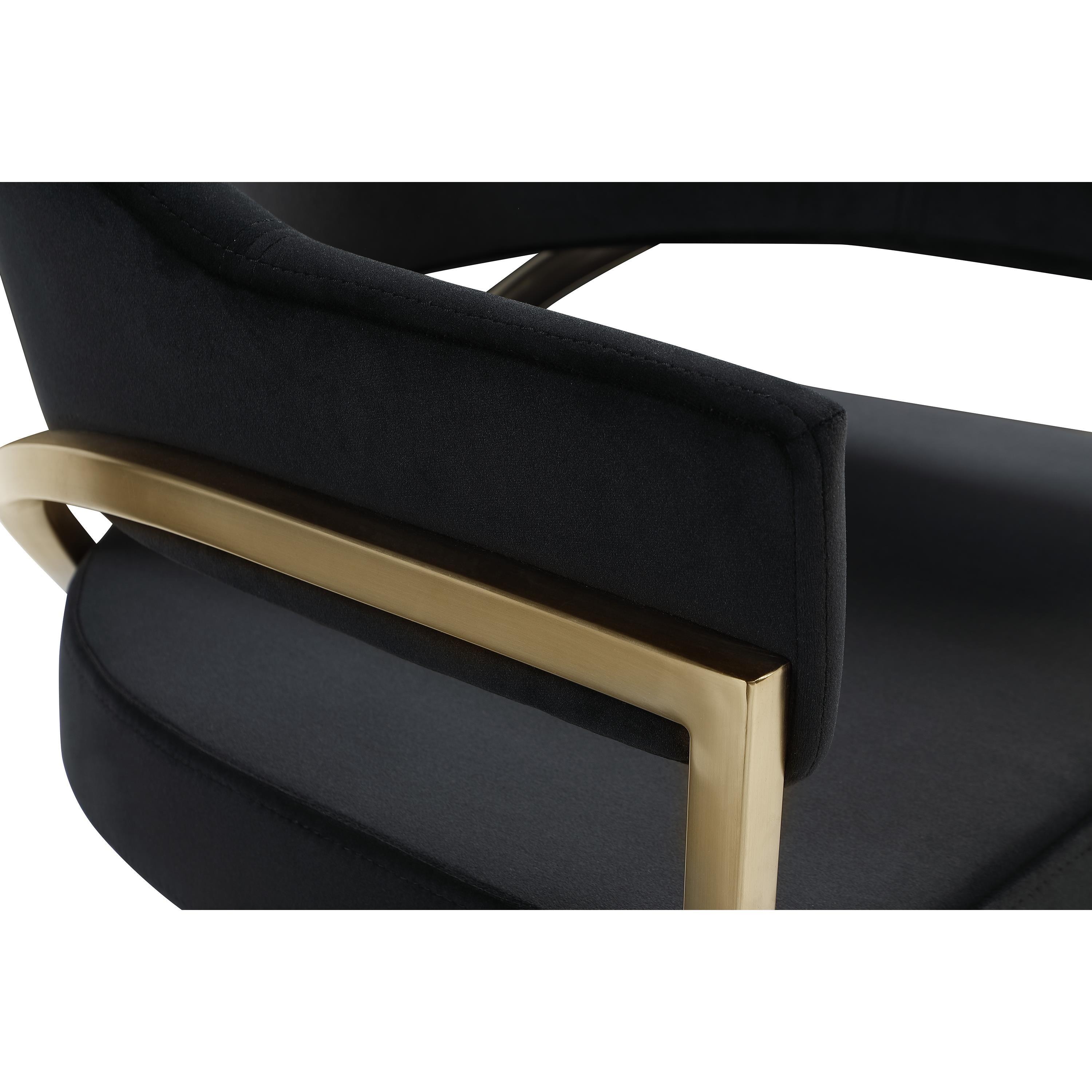 Meridian Madelyn Black Velvet Dining Chair