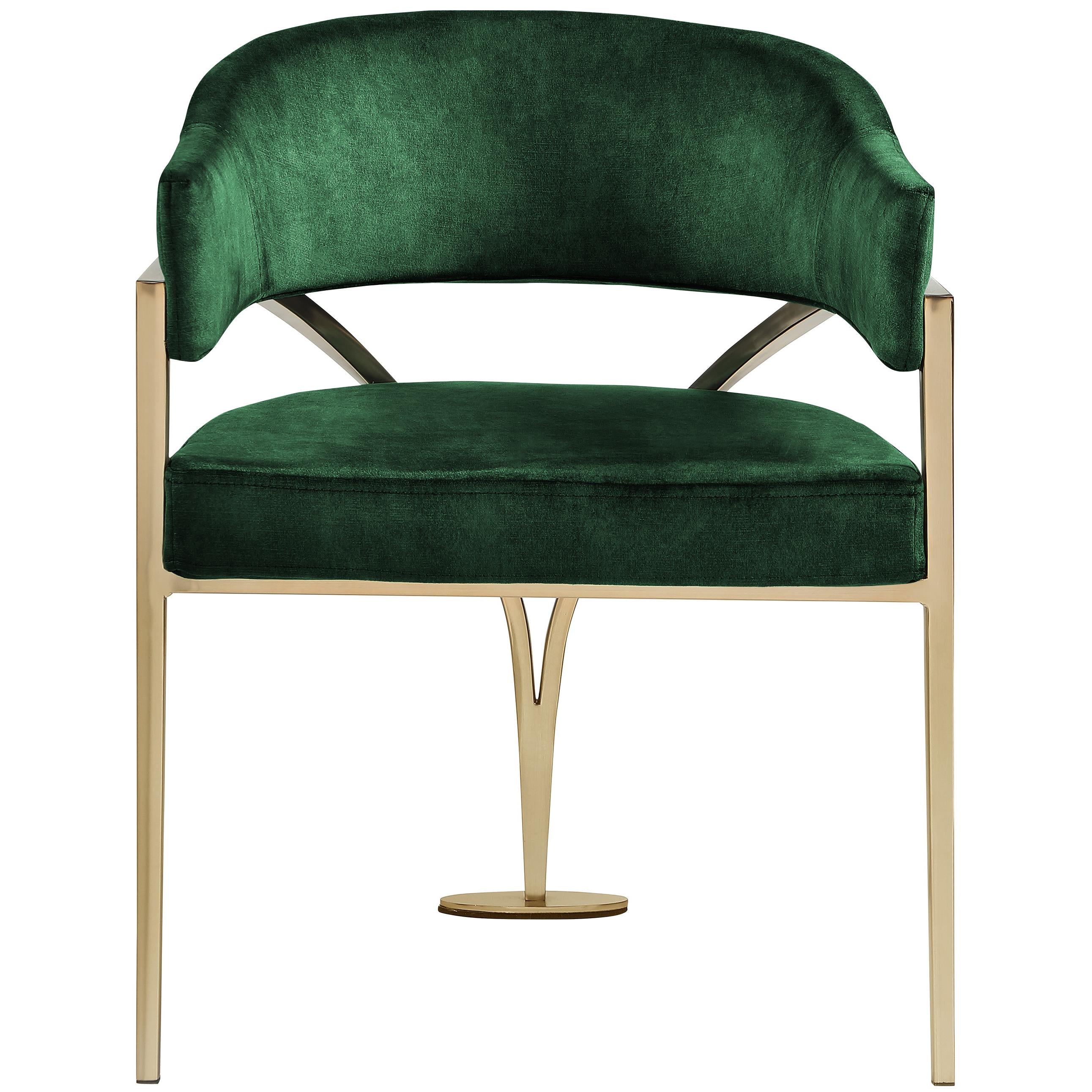 Meridian Madelyn Green Velvet Dining Chair