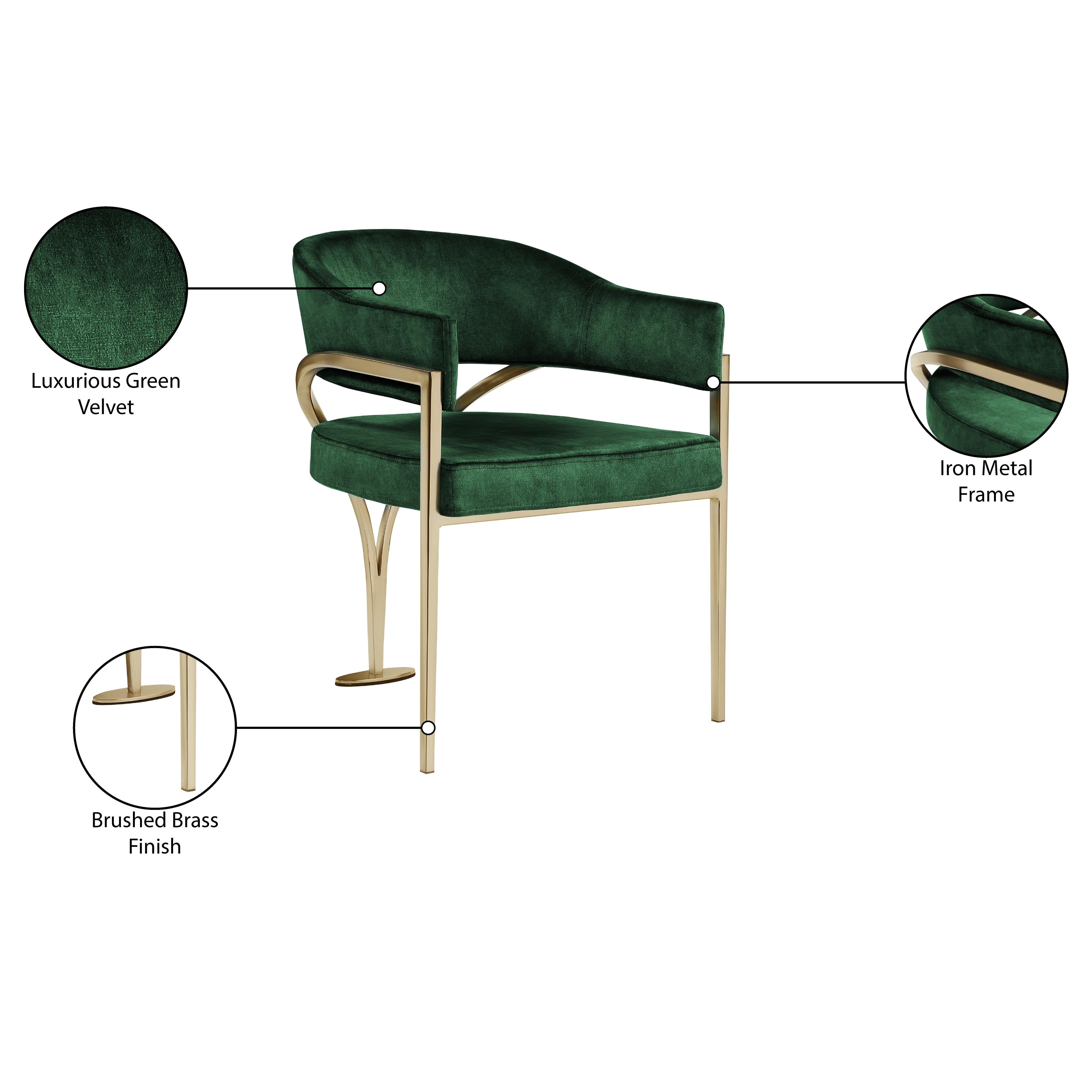 Meridian Madelyn Green Velvet Dining Chair