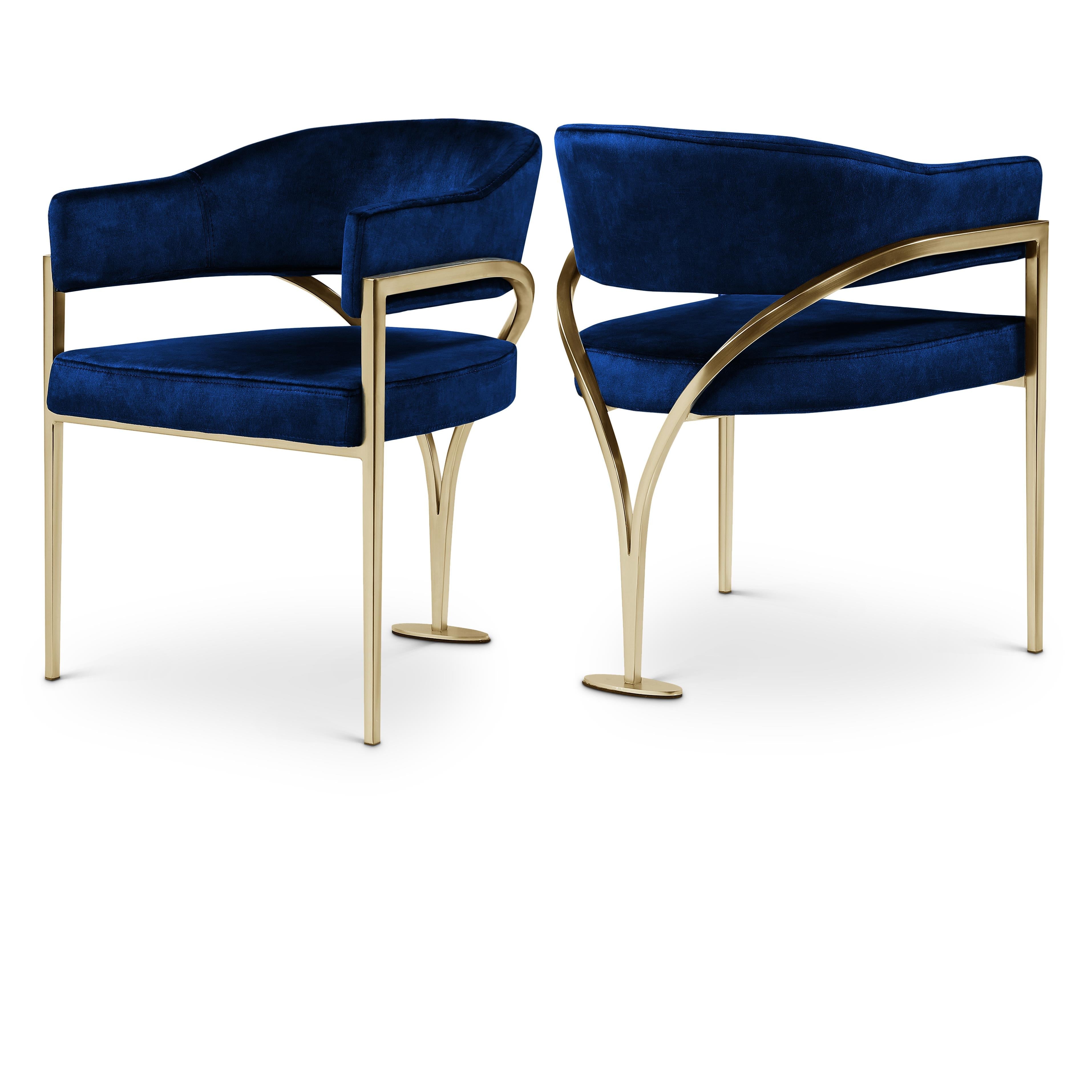 Meridian Madelyn Navy Velvet Dining Chair