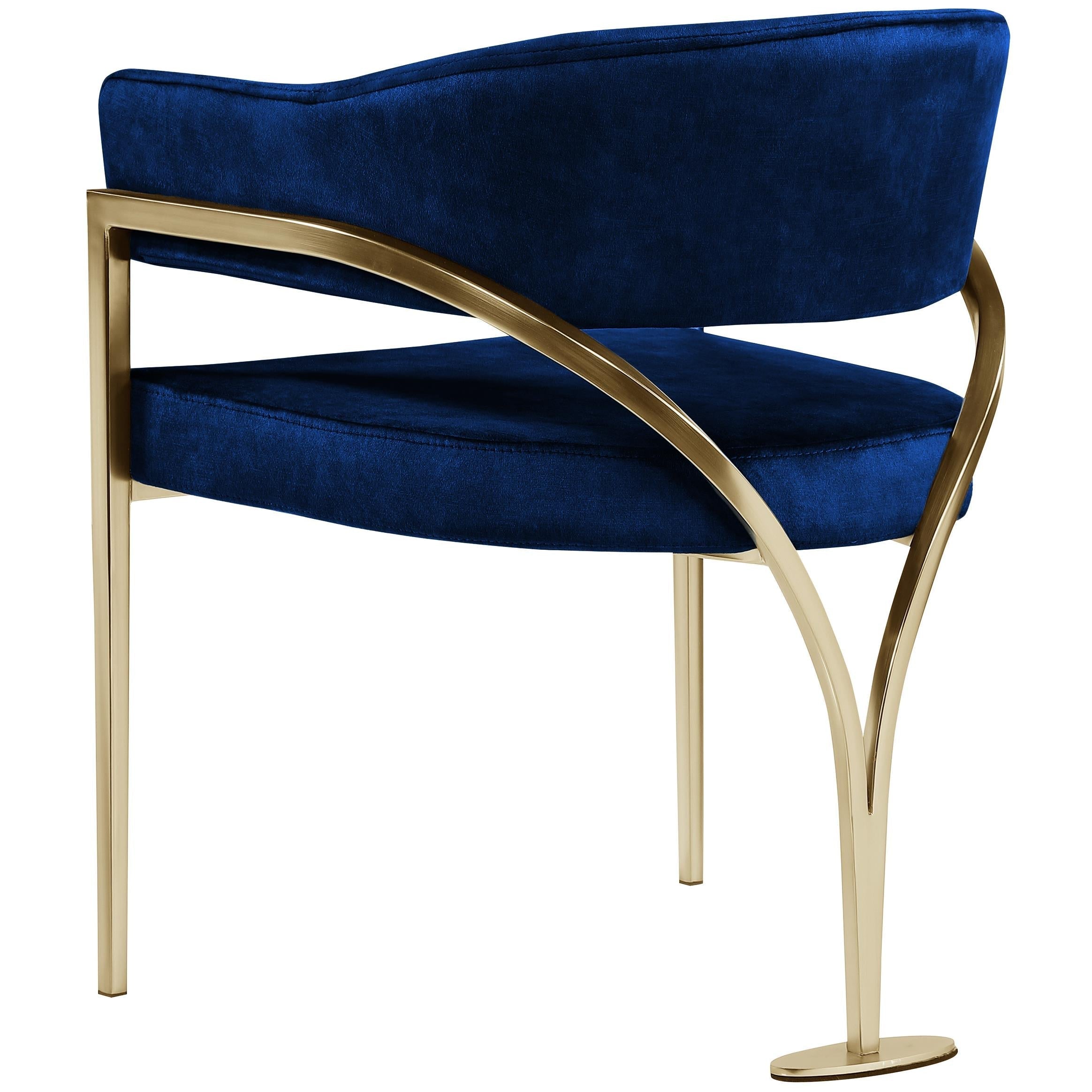 Meridian Madelyn Navy Velvet Dining Chair