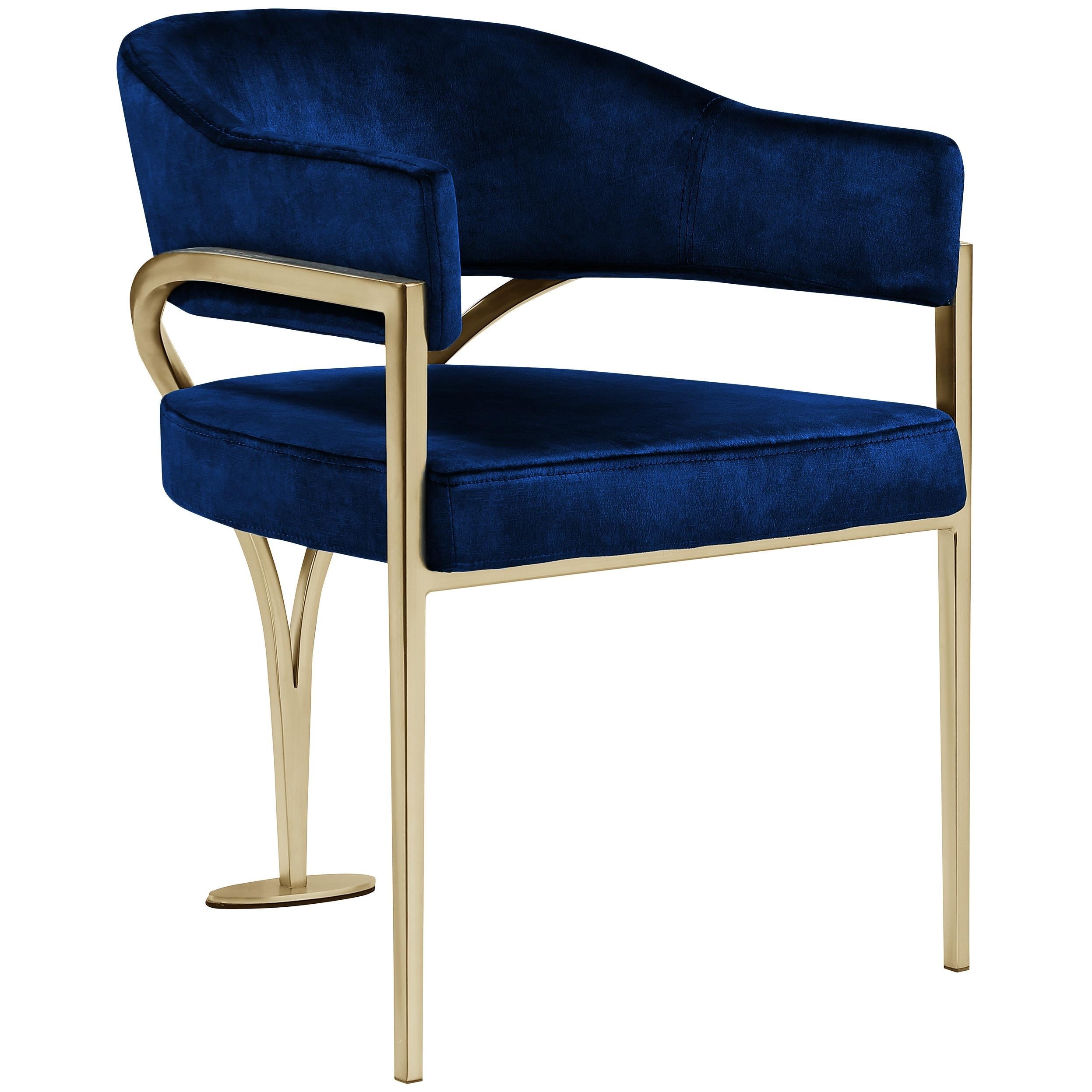 Meridian Madelyn Navy Velvet Dining Chair