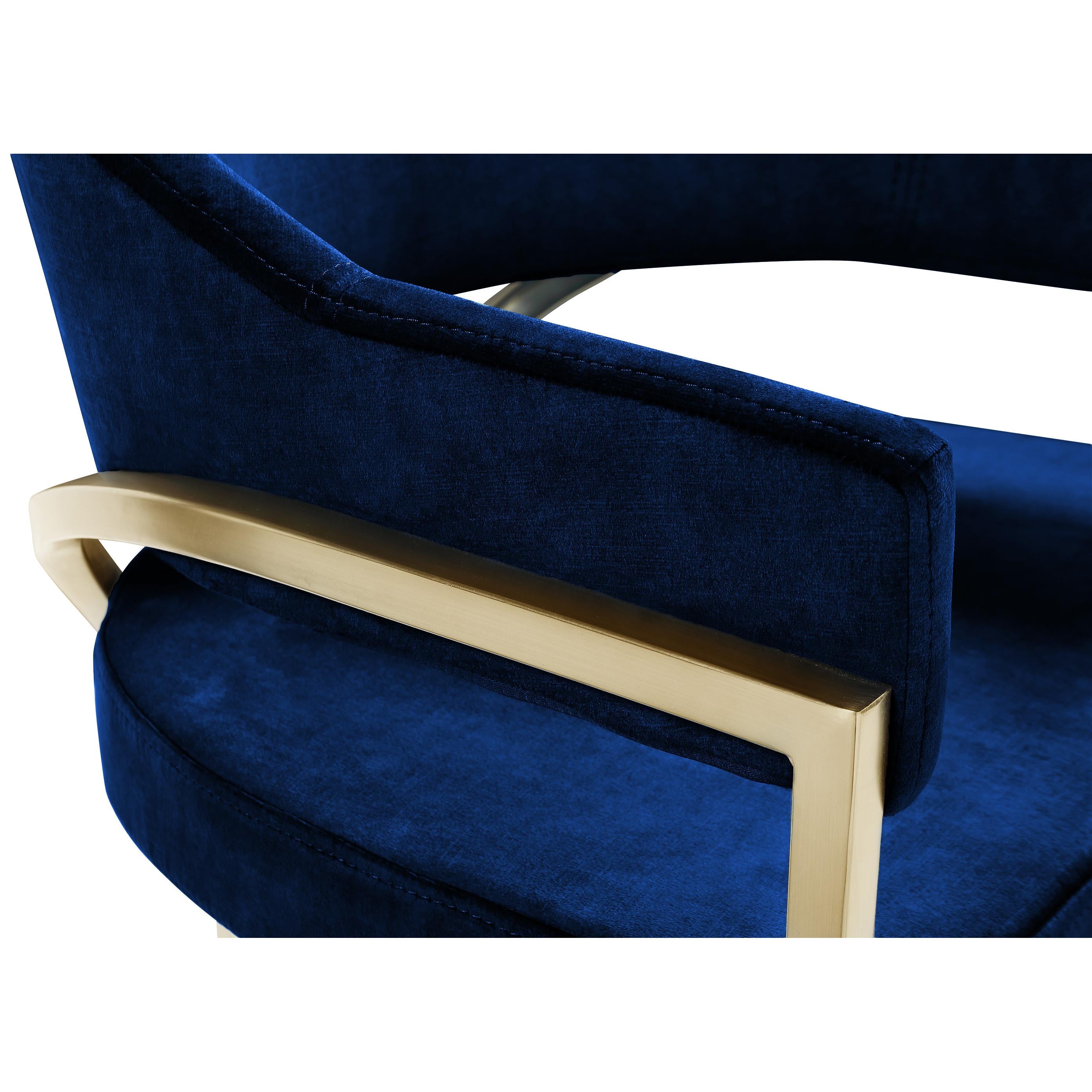 Meridian Madelyn Navy Velvet Dining Chair
