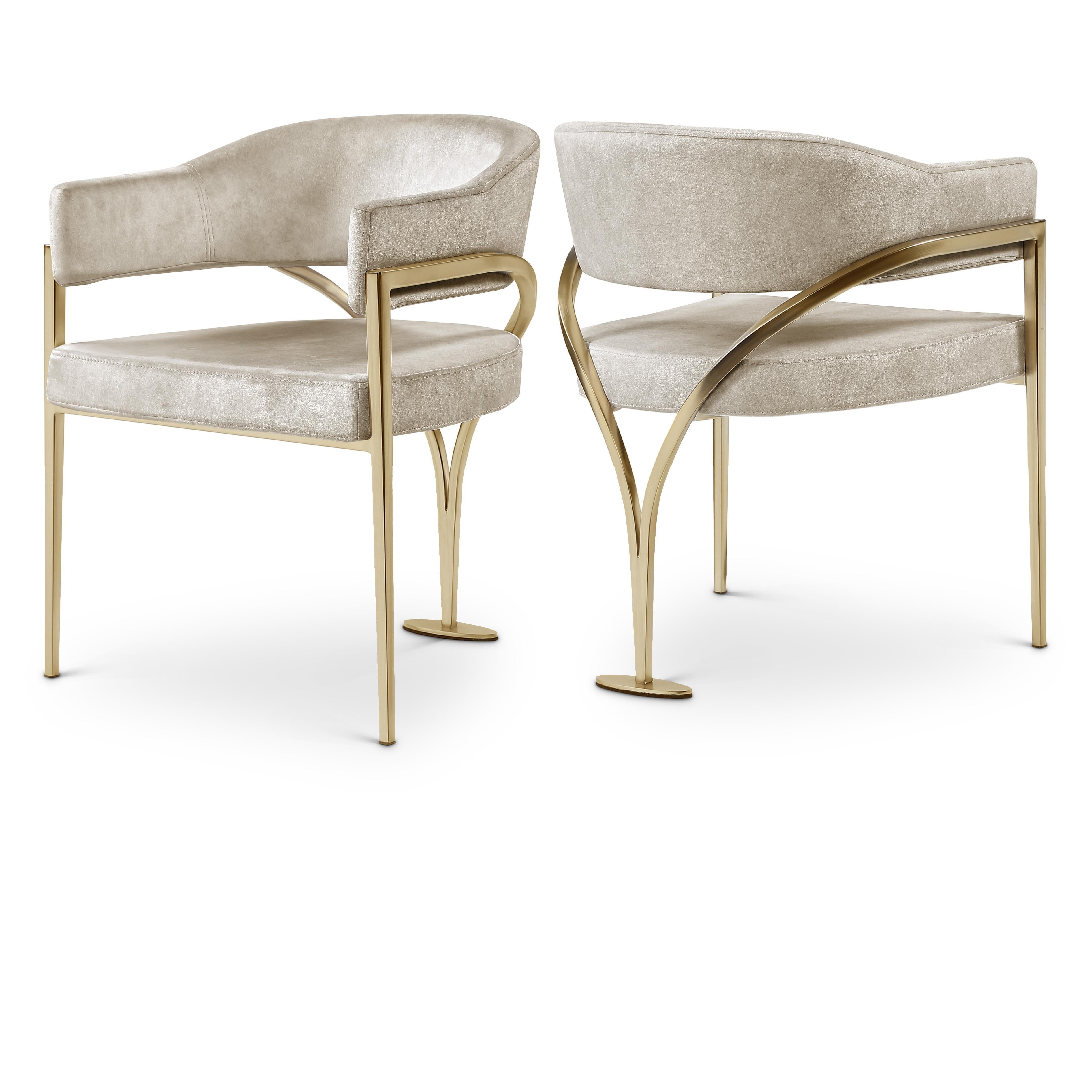 Meridian Madelyn Stone Velvet Dining Chair
