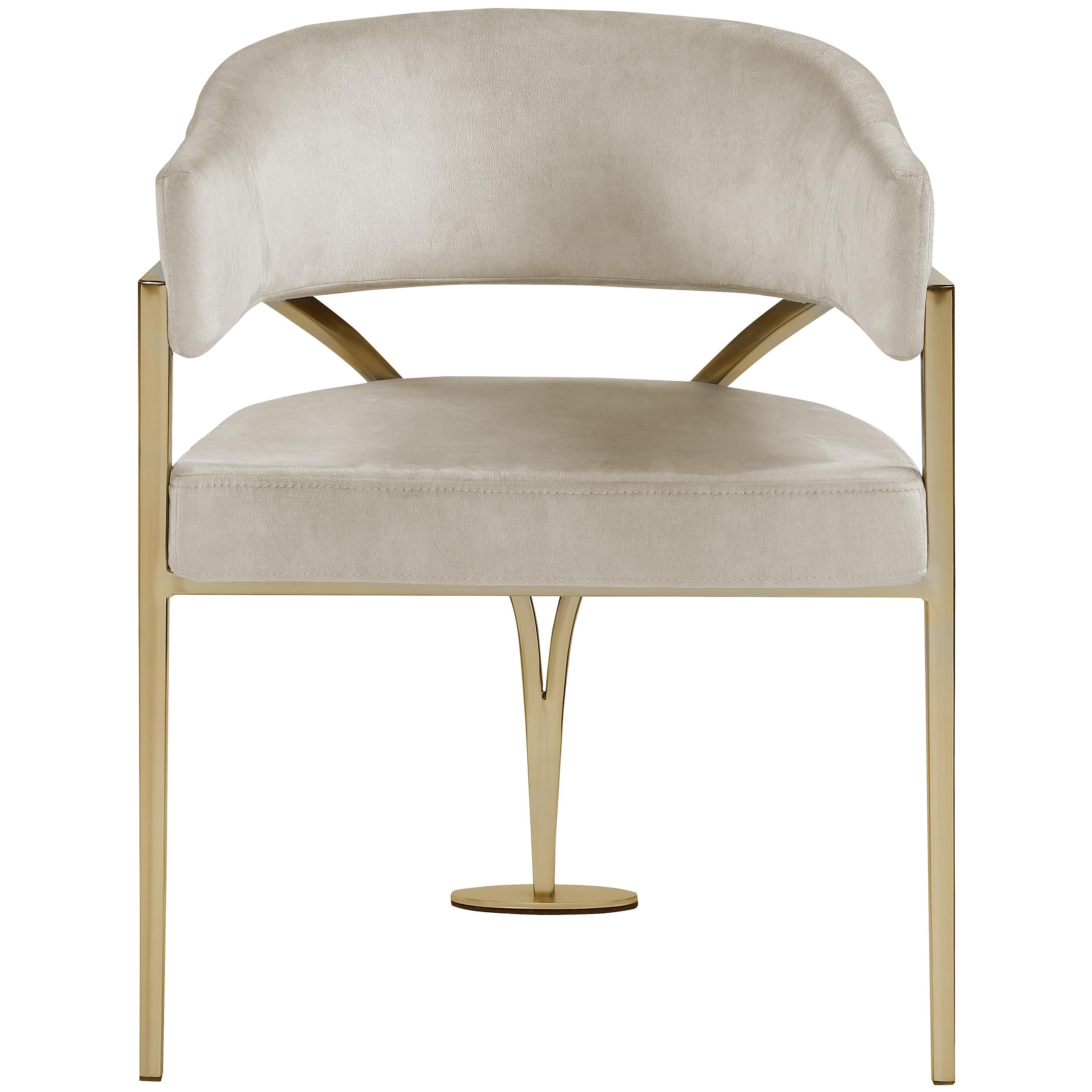 Meridian Madelyn Stone Velvet Dining Chair