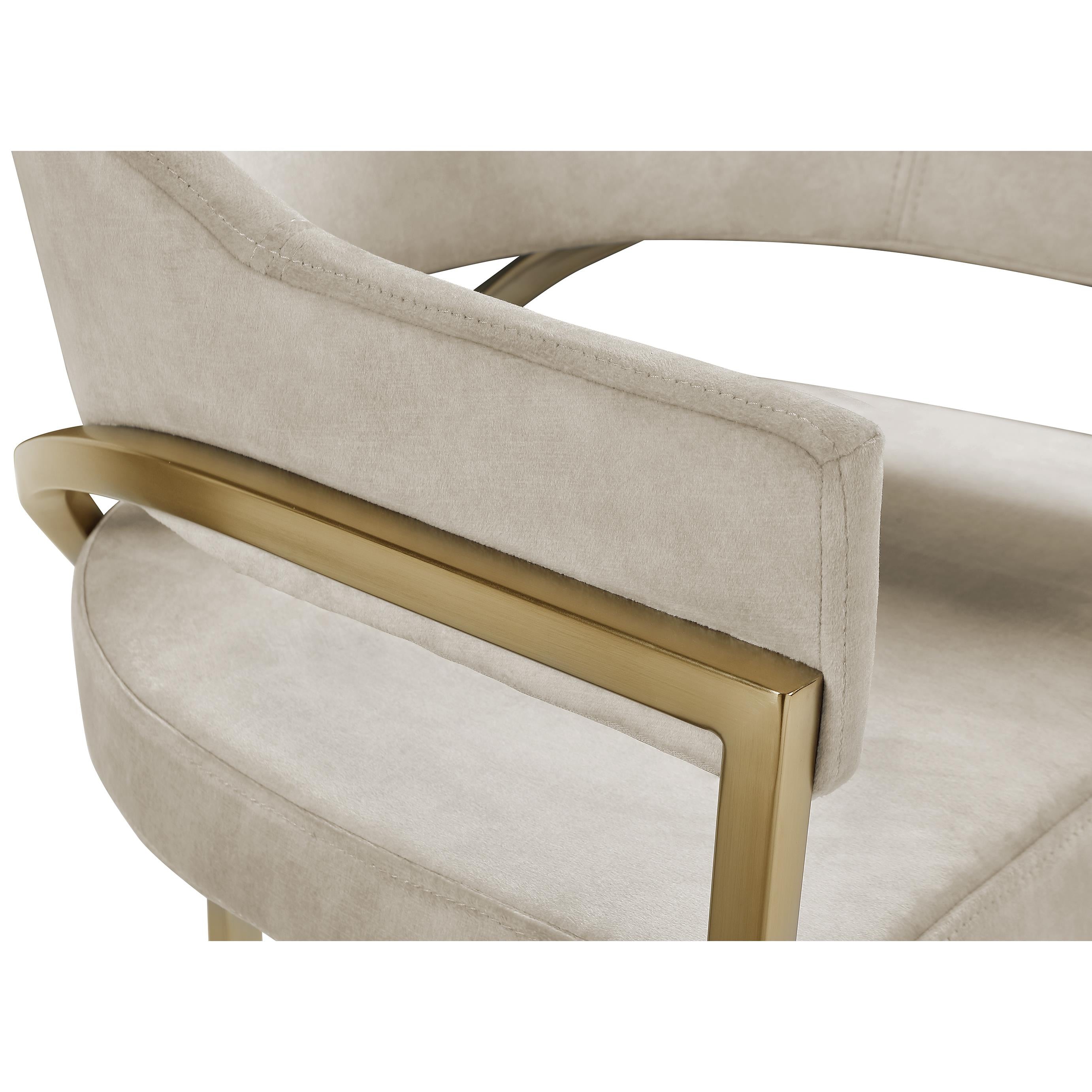 Meridian Madelyn Stone Velvet Dining Chair